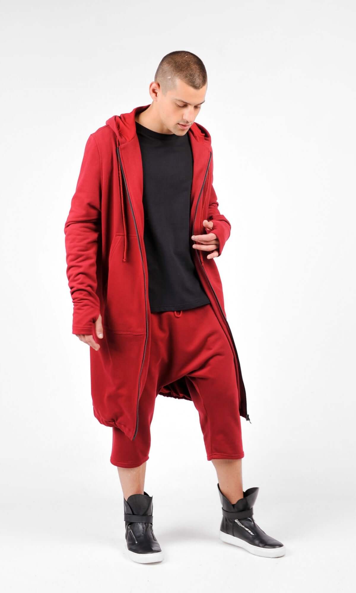Sweat long zippé à capuche