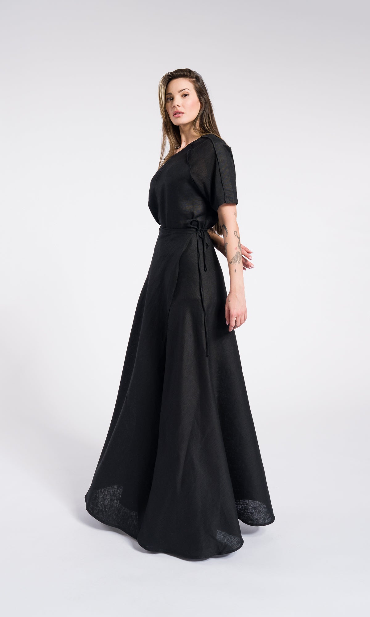 Linen Maxi Skirt, Plus Size Wrap Skirt, Summer Linen Skirt