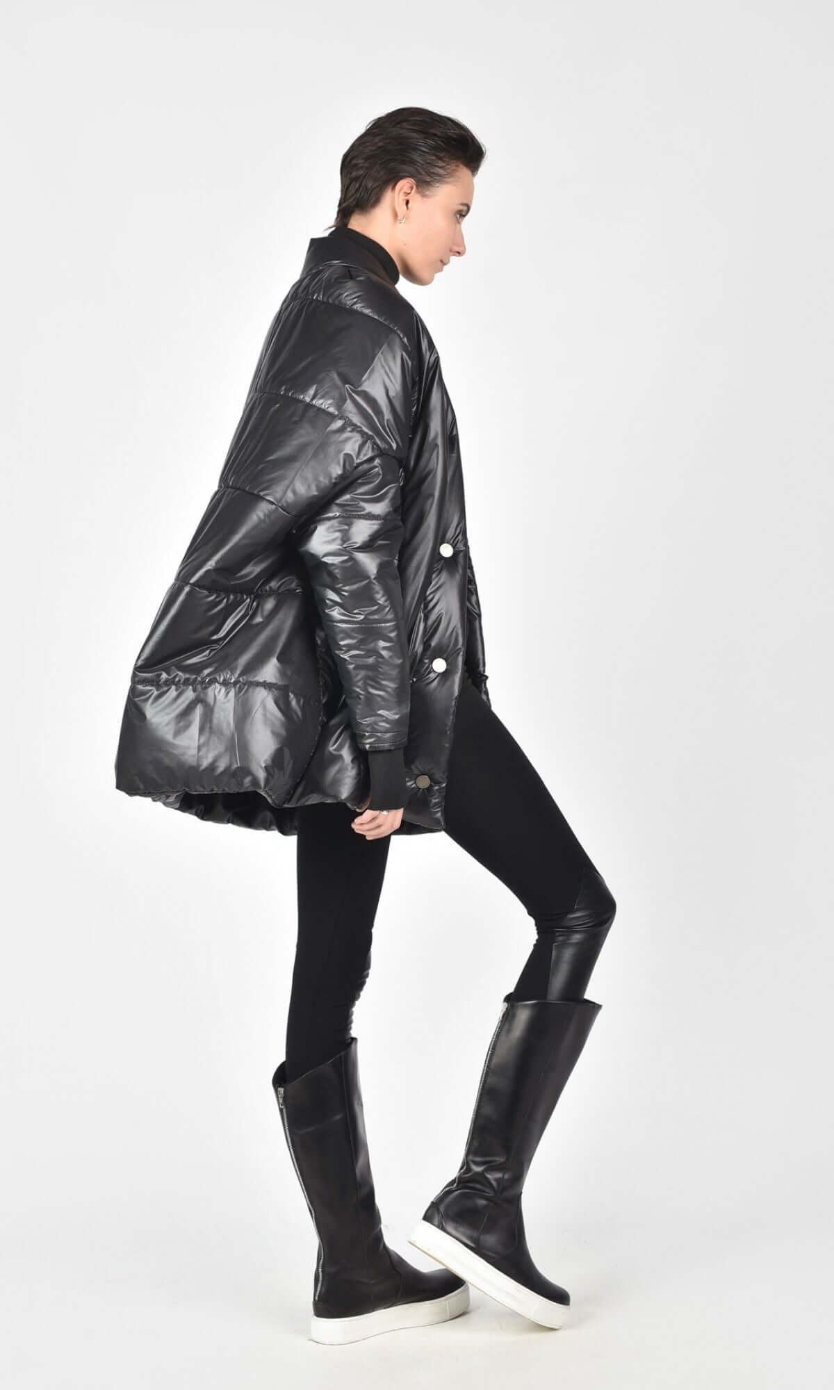 Manteau court matelassé oversize