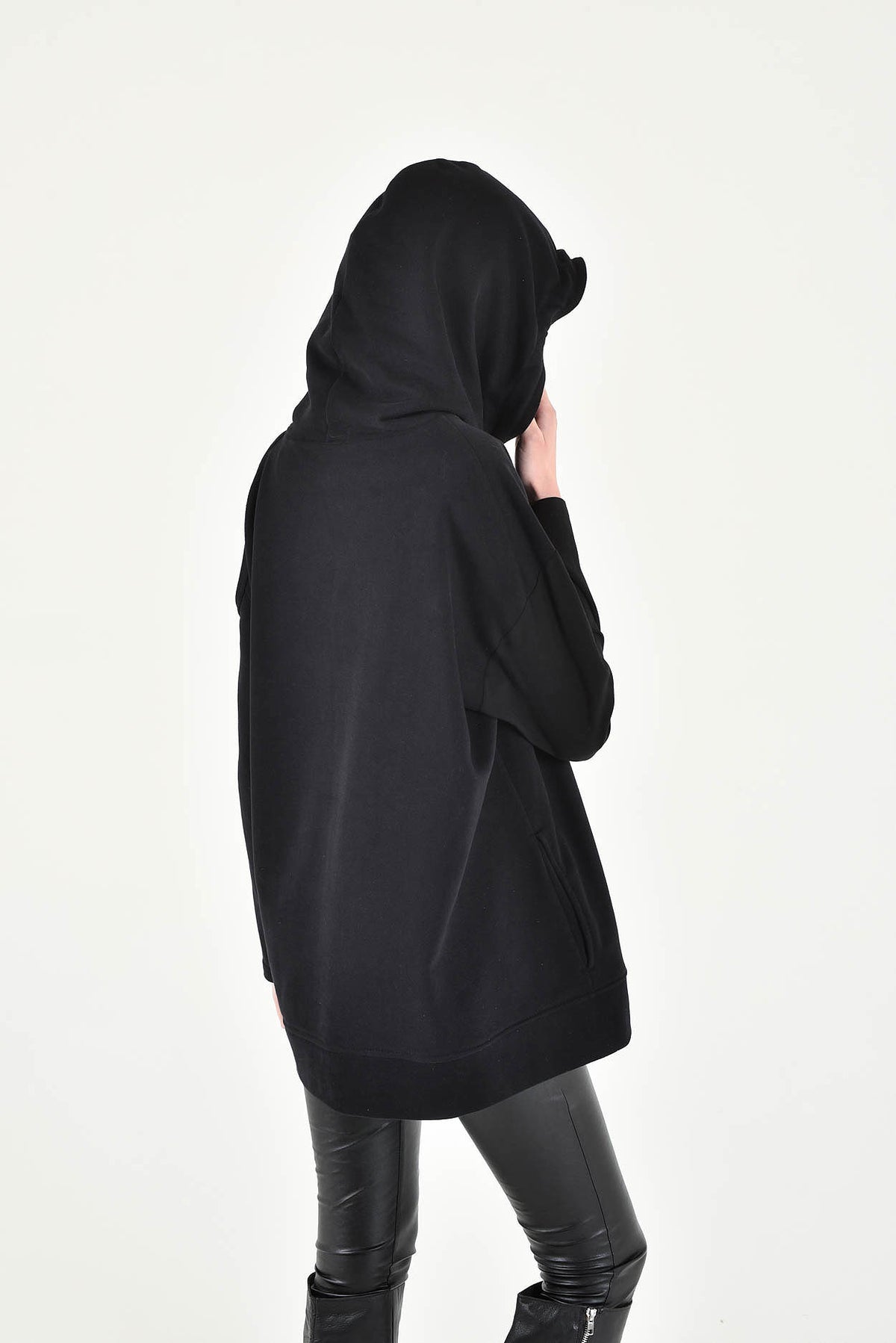 Extravagant Open Shoulder Hooded Sweatshirt