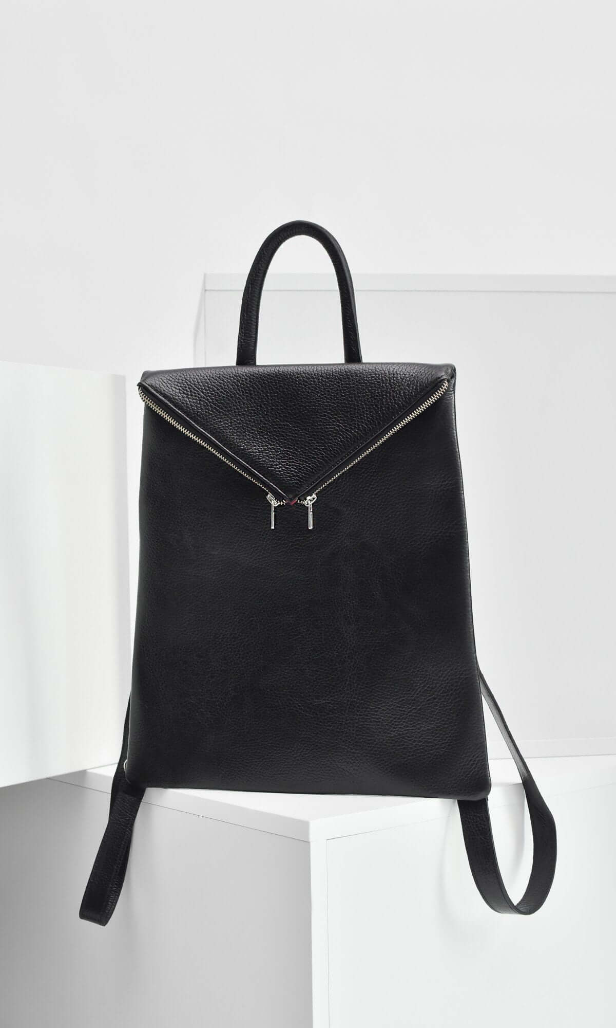 Sac à dos en cuir noir