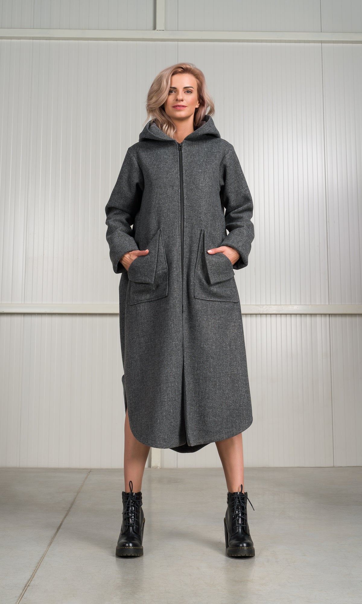 Long Coat with Folded Details