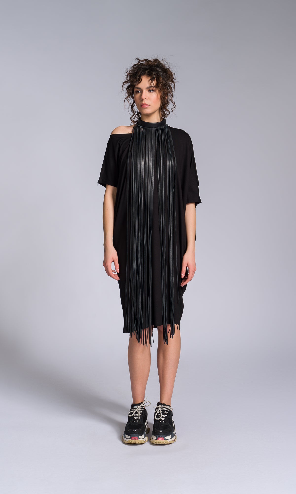 Long Fringe Leather Necklace - AAKASHA