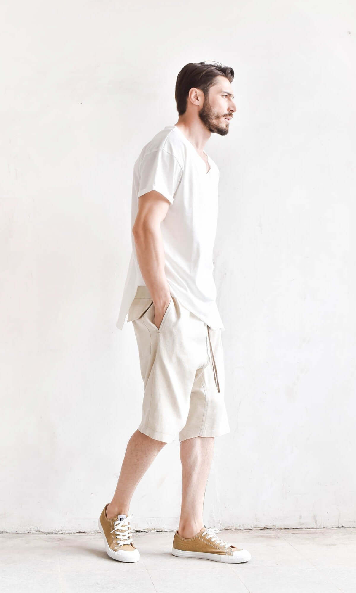 Casual Plain V-neck T-shirt