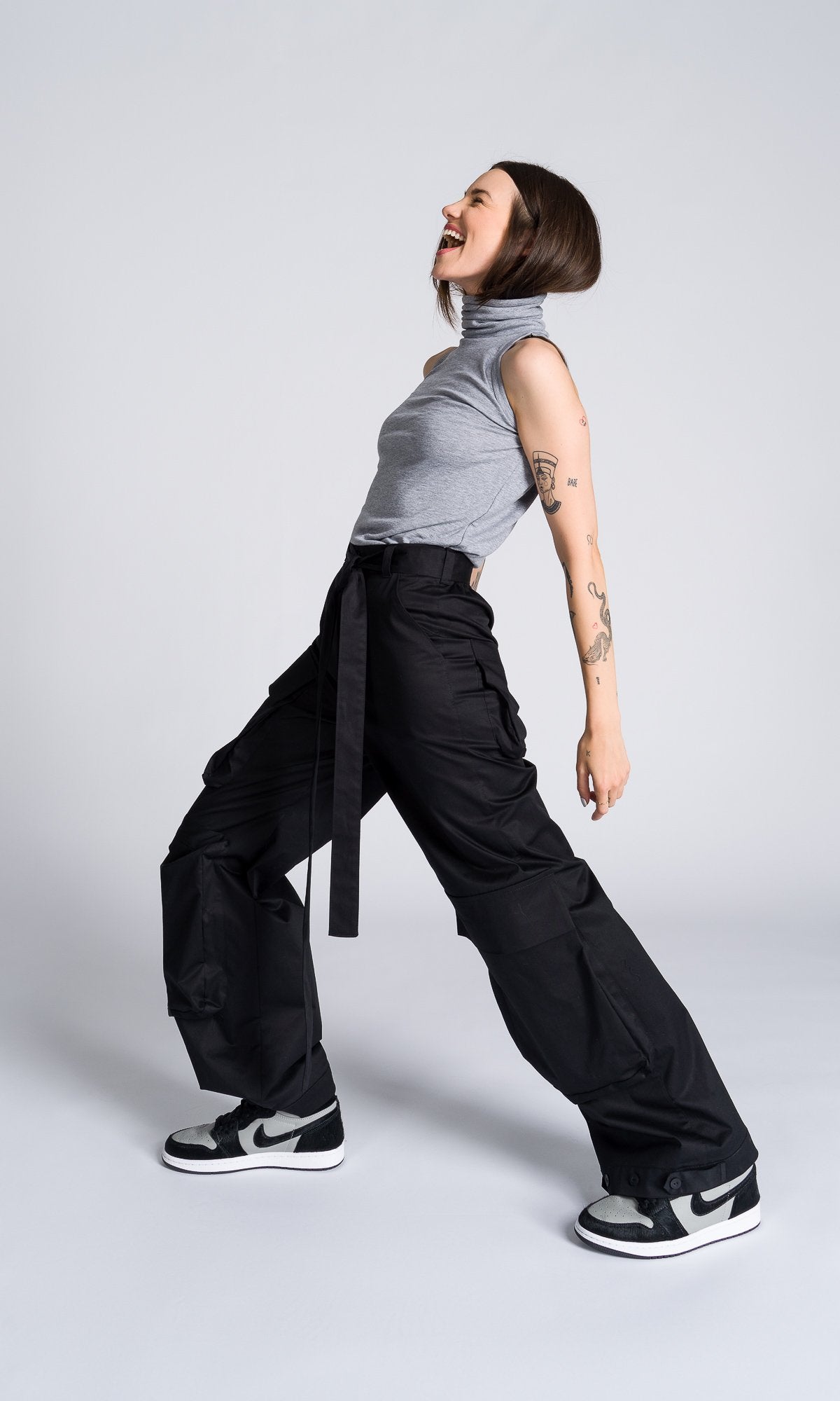 Wide Leg Cargo Pants - AAKASHA