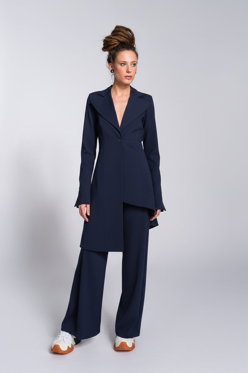 Blazer asimmetrico con bottoni