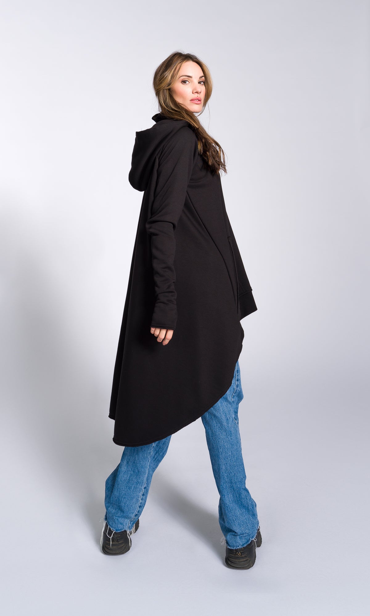 Asymmetric Zipper Hoodie - AAKASHA