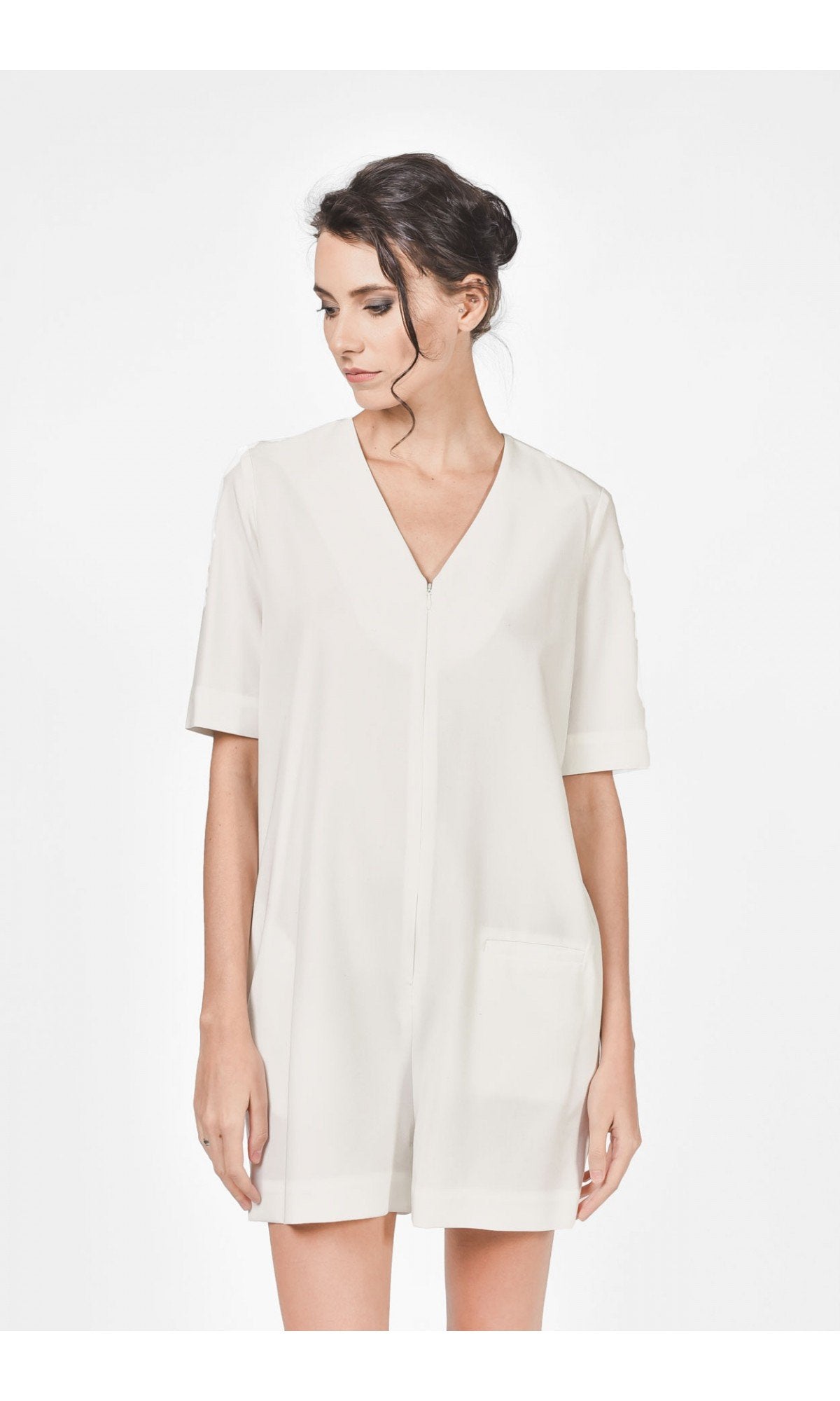 Front Zipper Playsuit