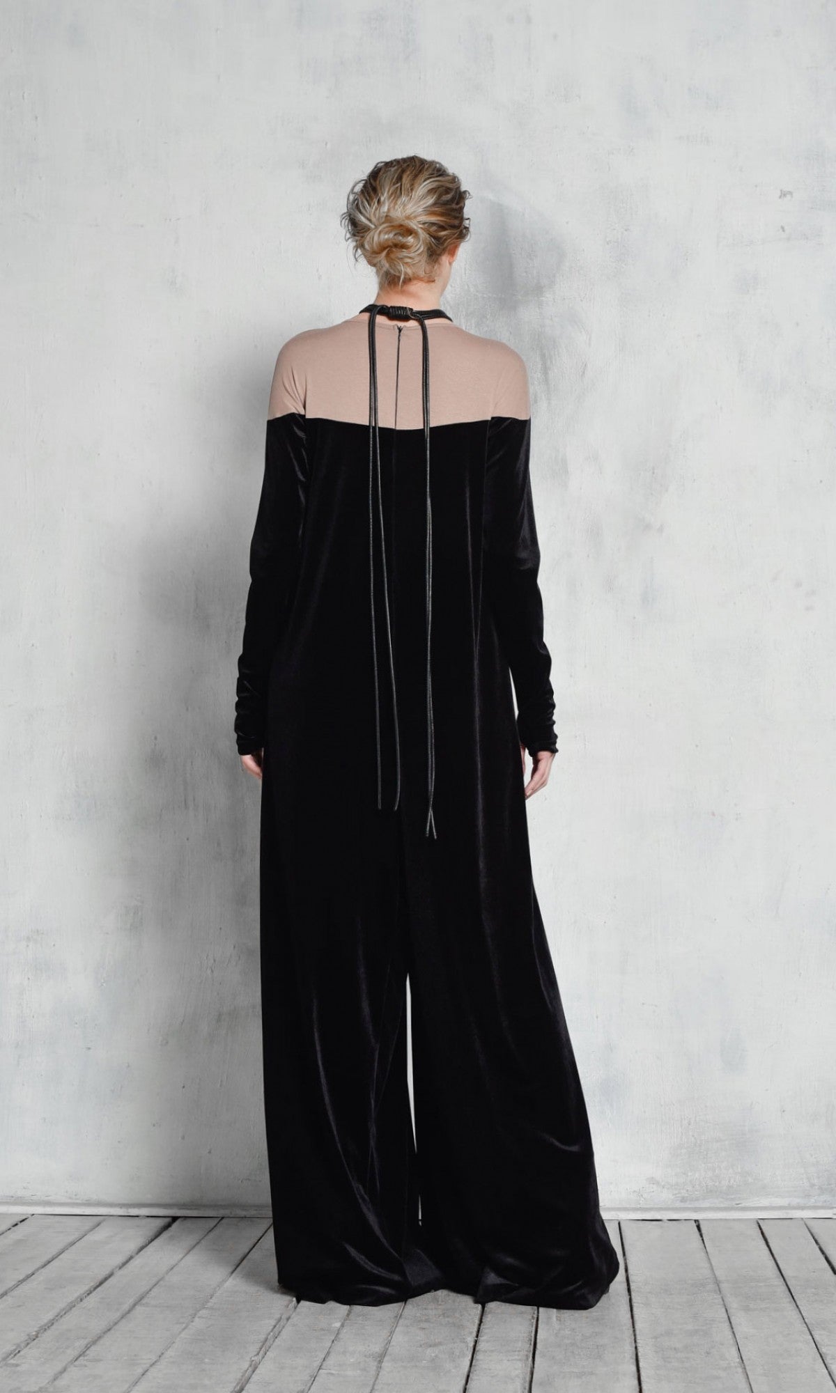 Long Sleeve Velvet Jumpsuit