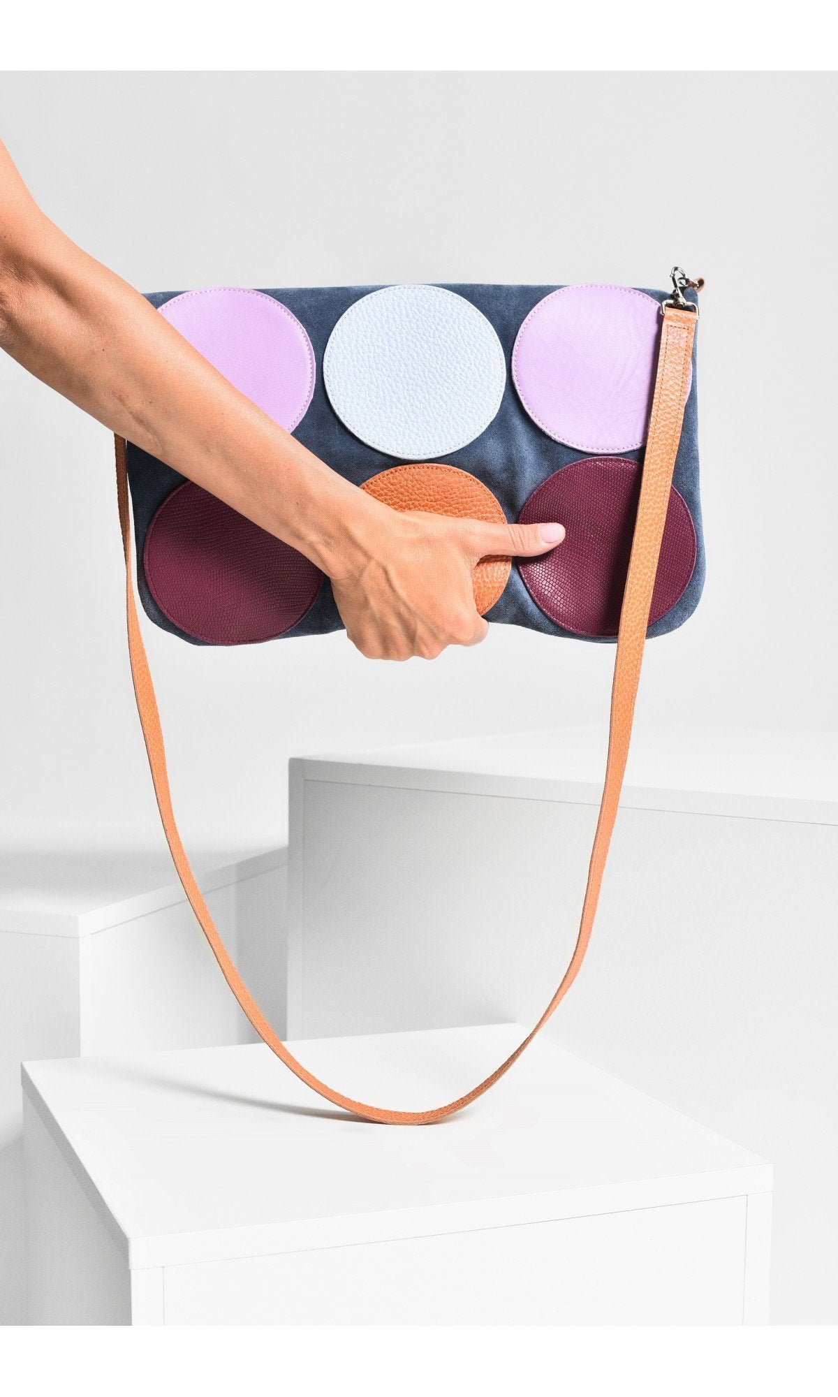 Multicolor Foldover Crossbody Clutch