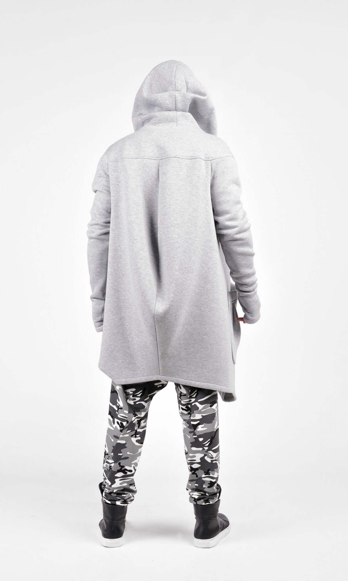 Hoodie en molleton de coton à fermeture asymétrique