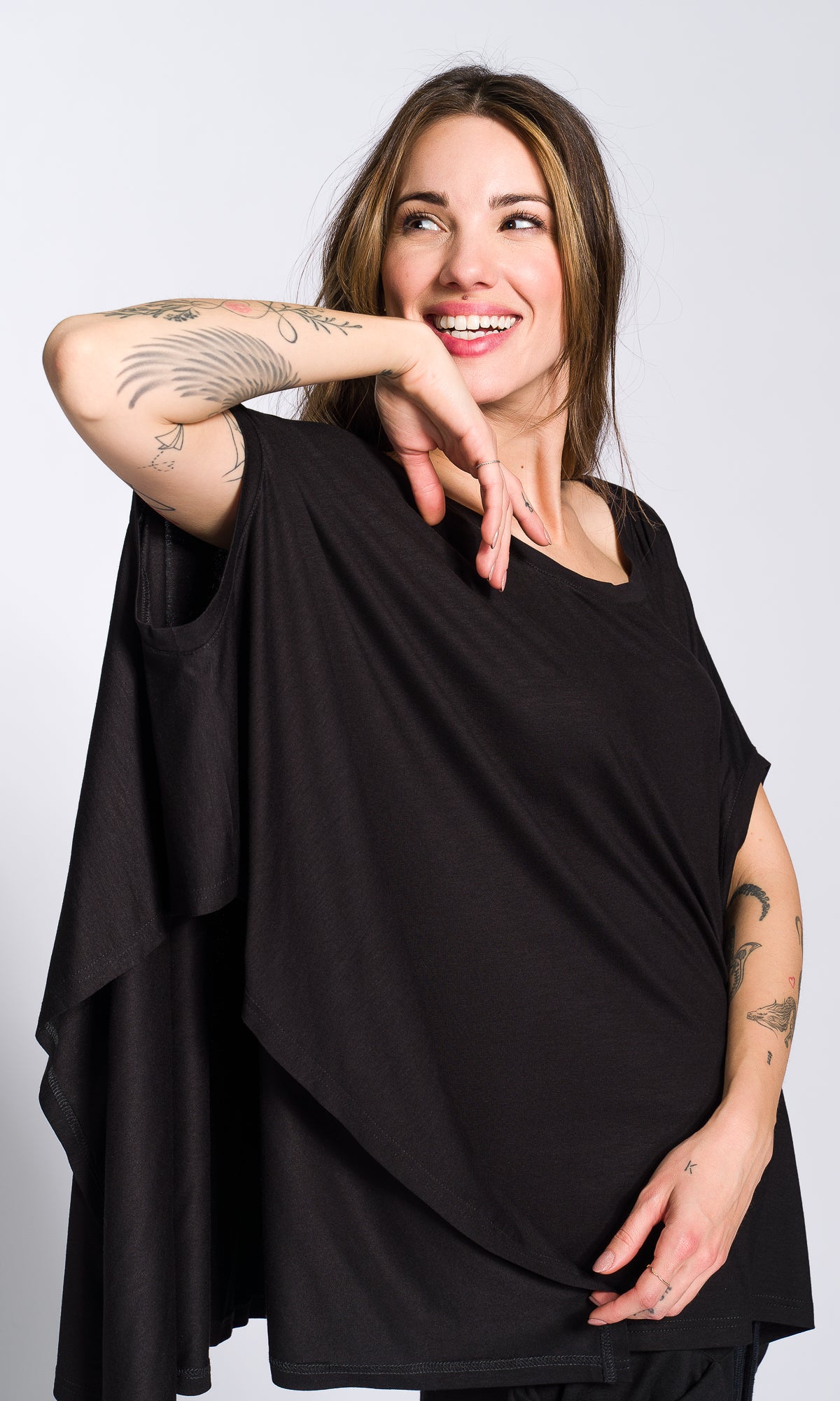 Loose Top with Handkerchief Hem - AAKASHA
