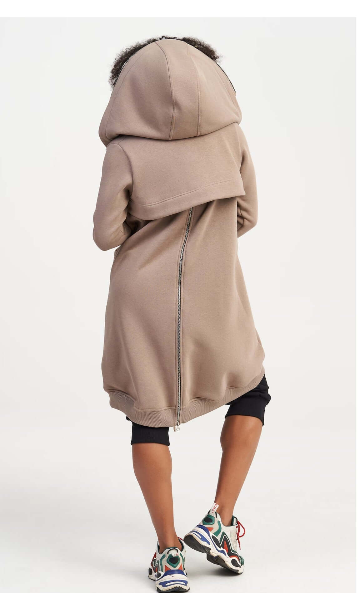 Sweat à capuche long zippé