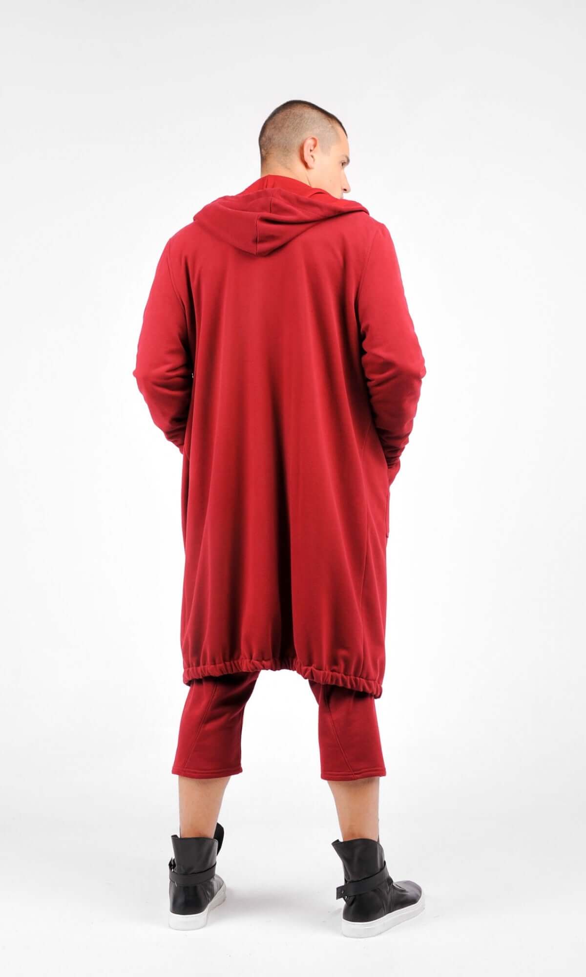 Felpa lunga con cappuccio e zip