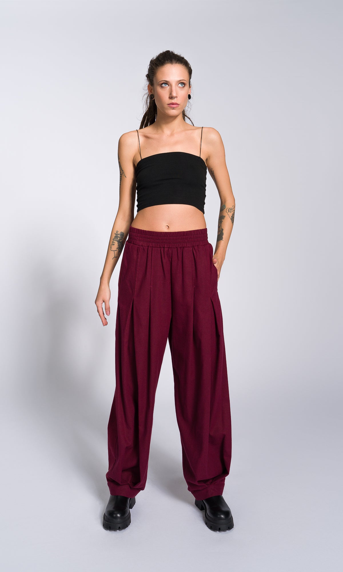 Linen Tuck Pants - AAKASHA