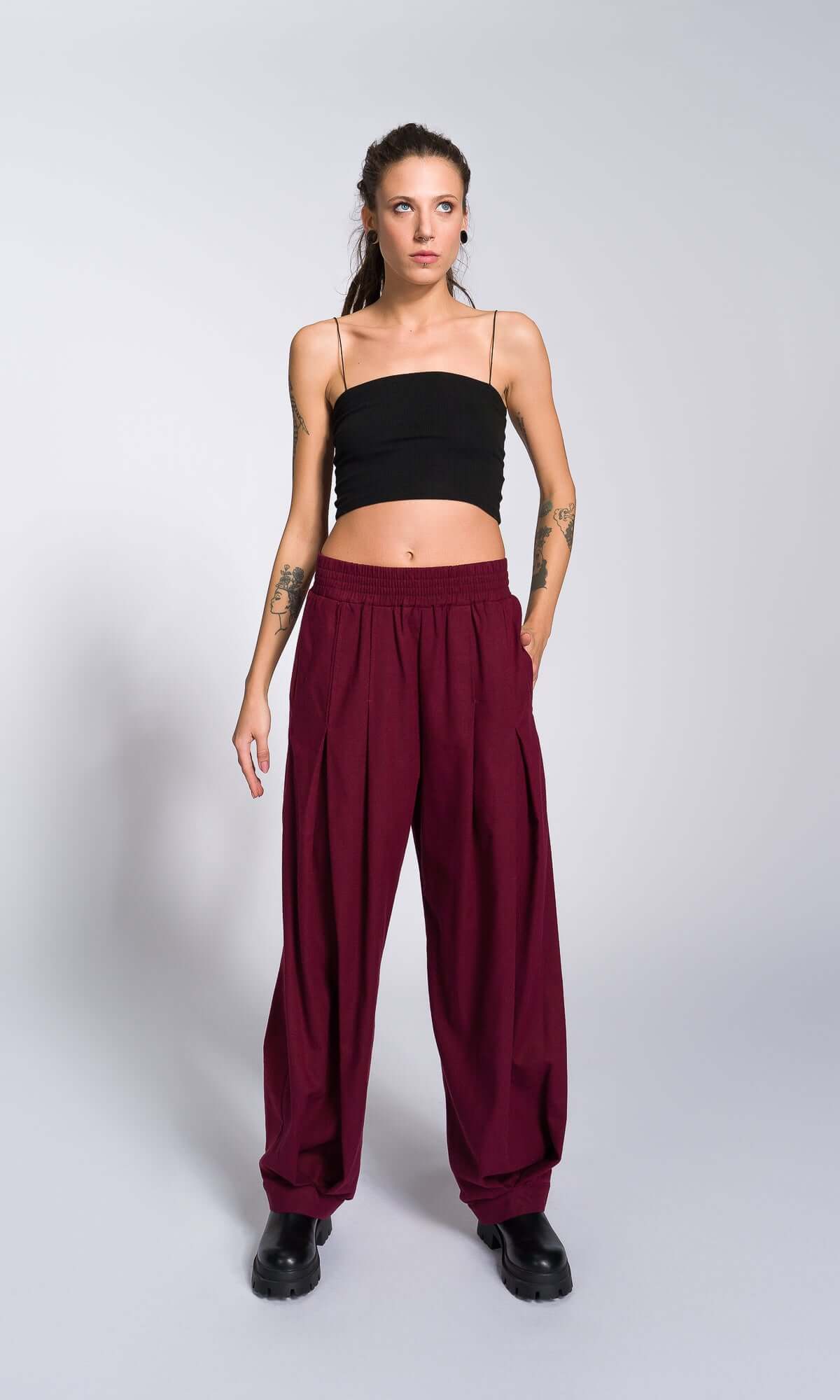 Linen Tuck Pants - AAKASHA