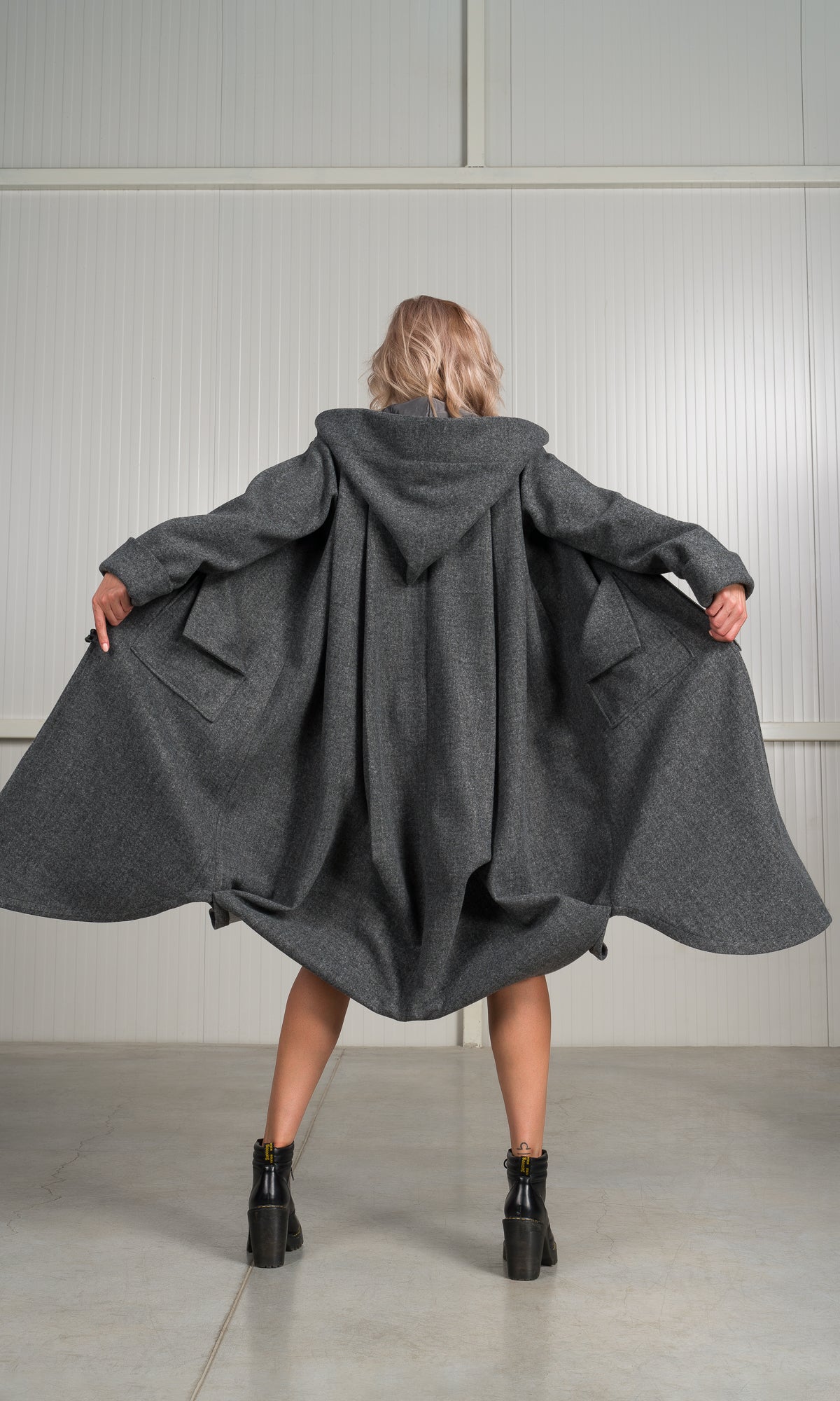 Long Coat with Folded Details