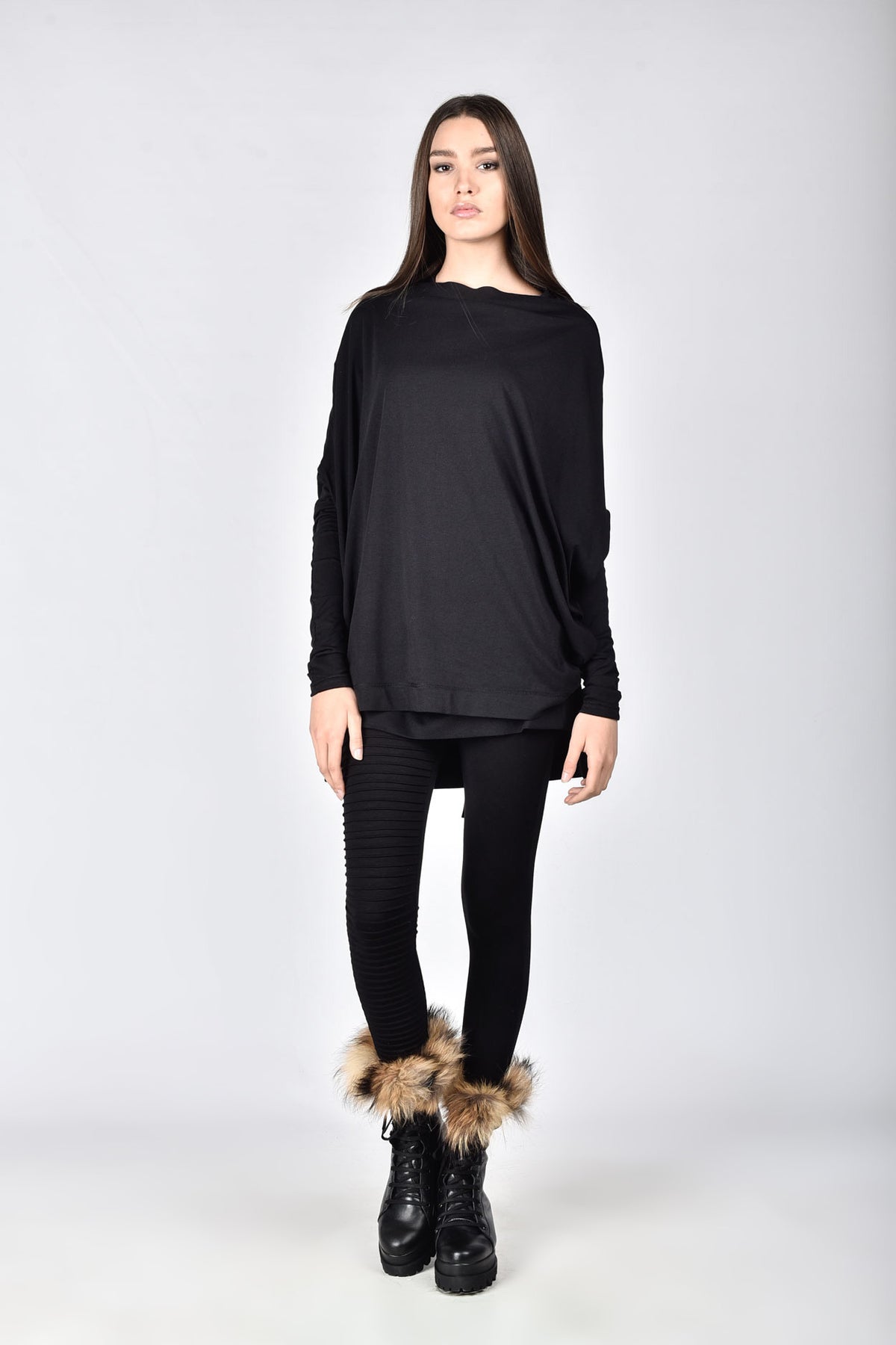 Blouse oversize en coton à manches longues, multi-positions