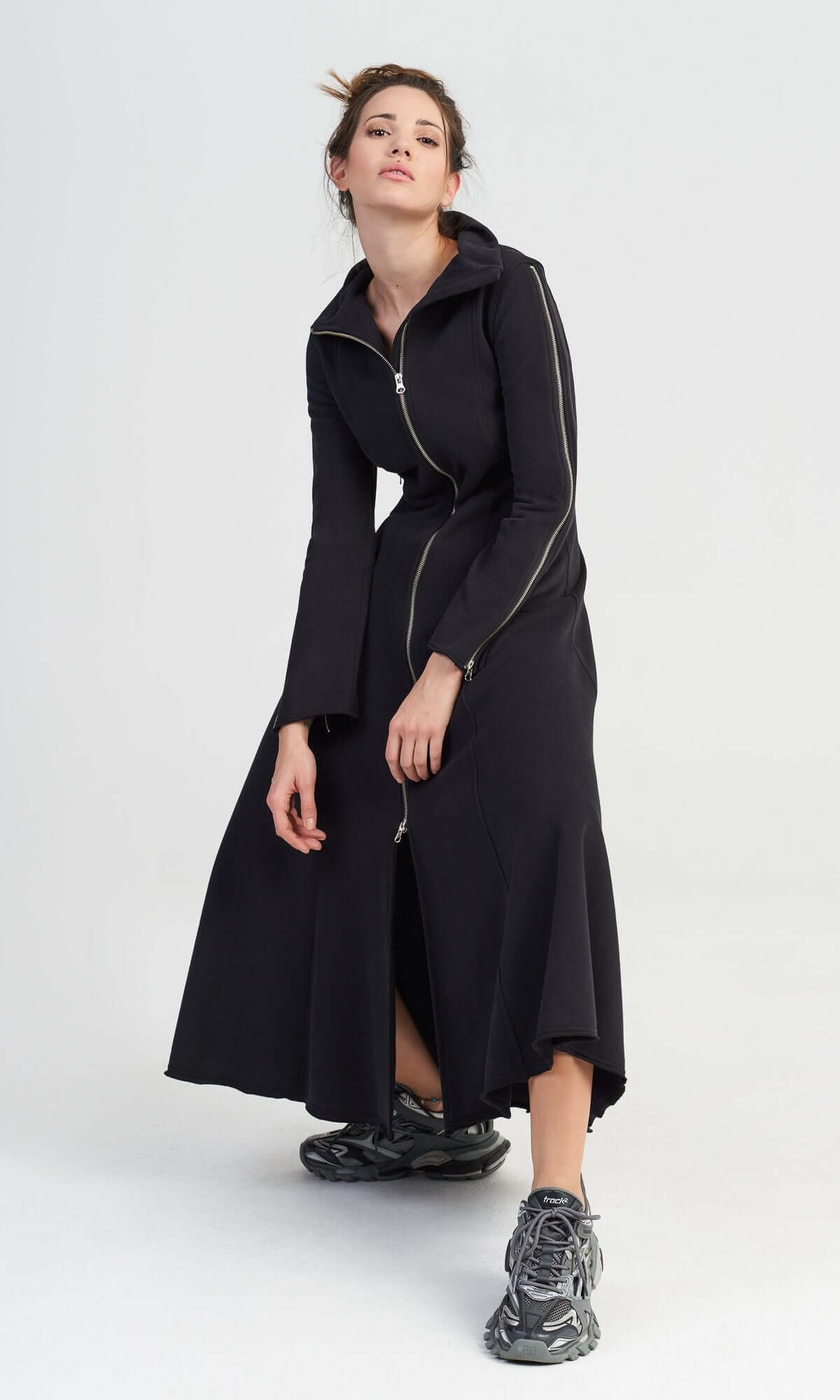 Blazer extra-long à zips multiples