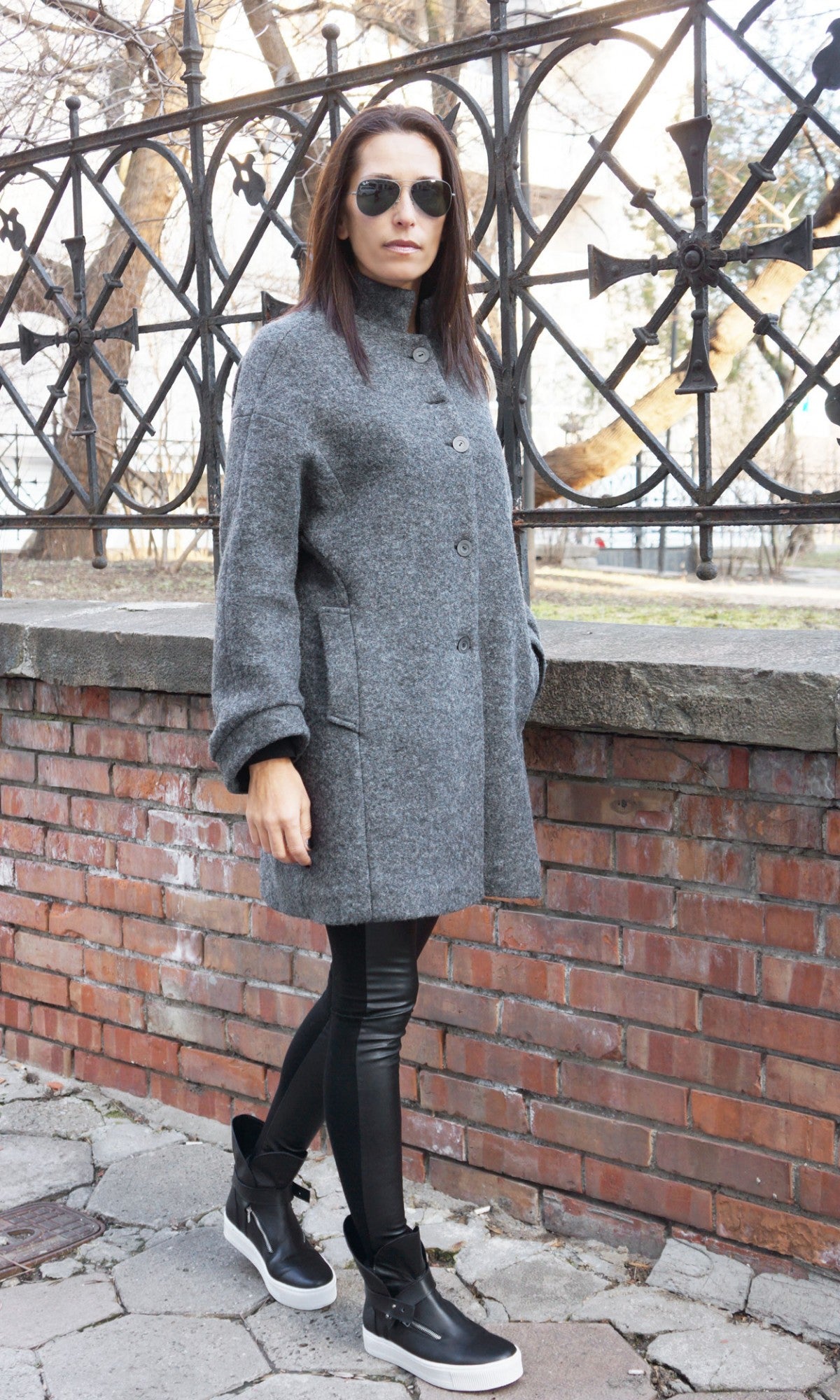 Elegant Straight Wool Coat