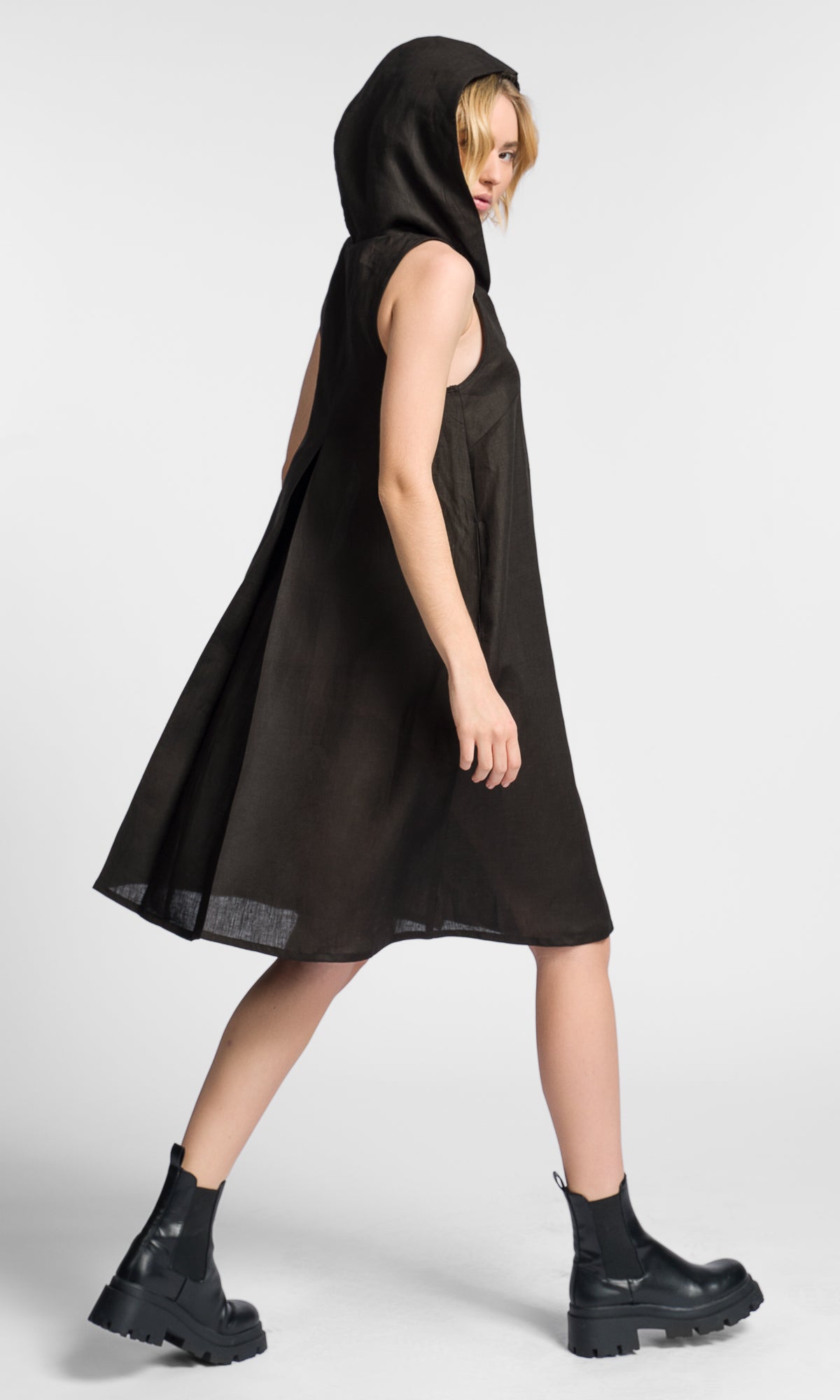 Inverted Pleat Mini Dress - AAKASHA