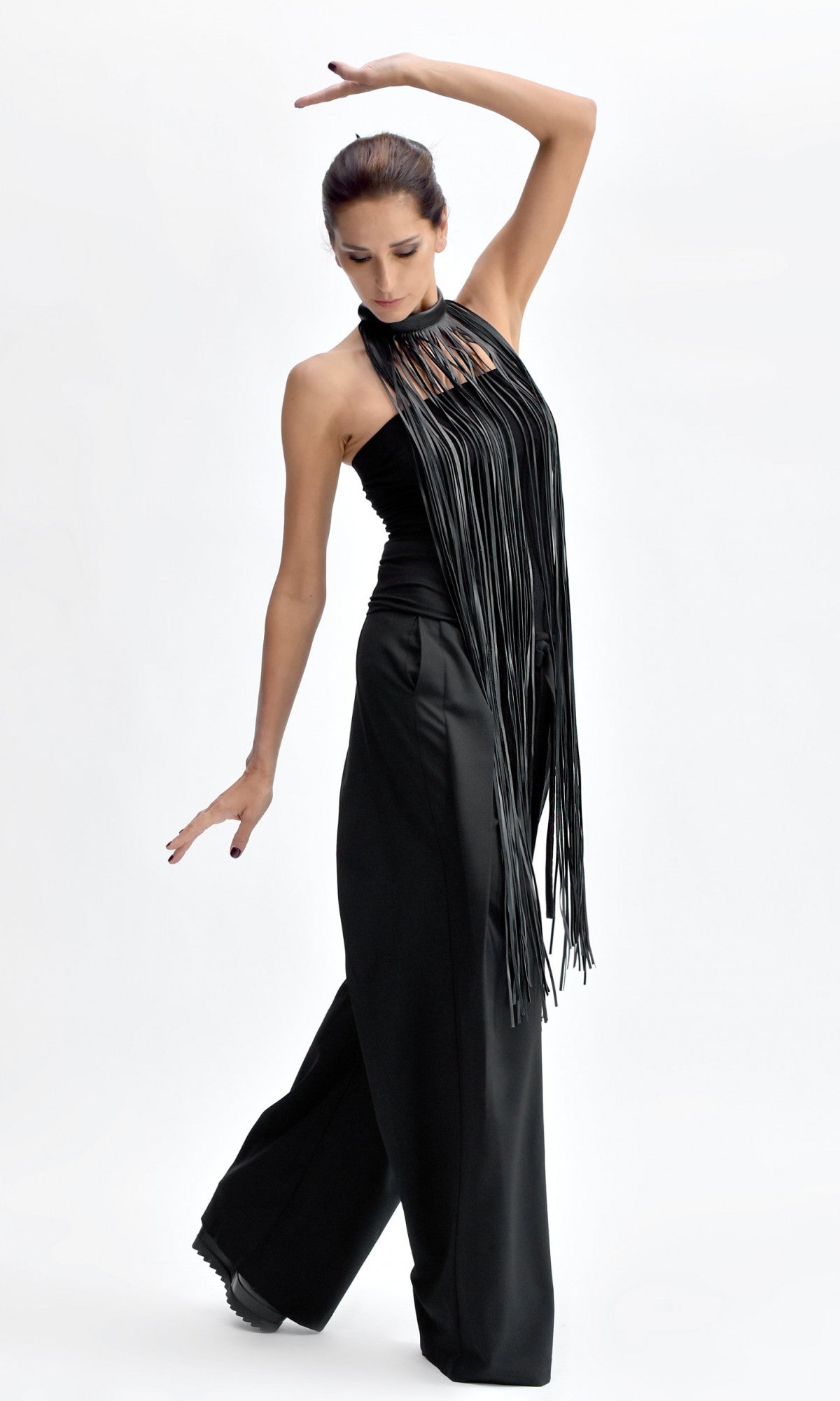 Long Fringe Leather Necklace - AAKASHA