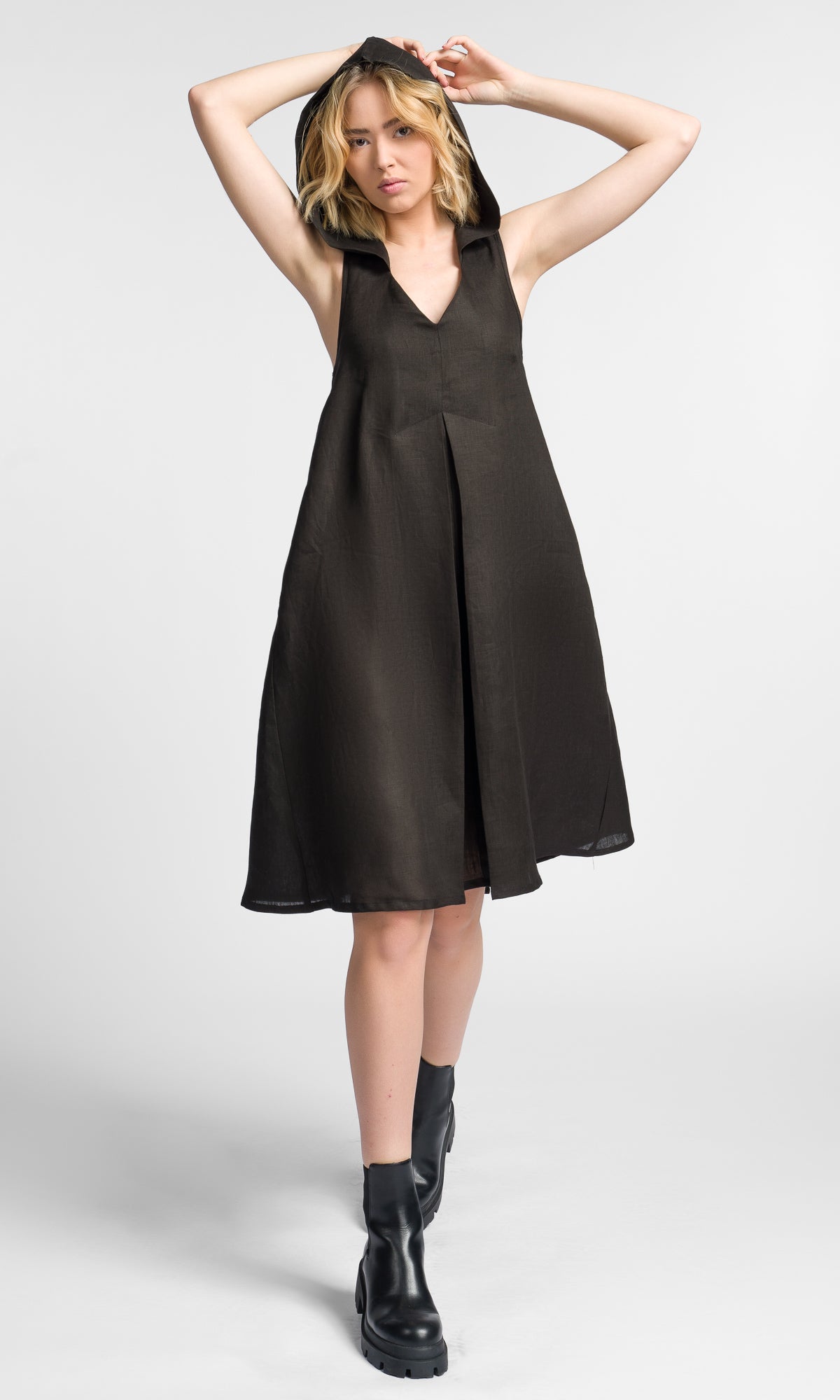 Inverted Pleat Mini Dress - AAKASHA