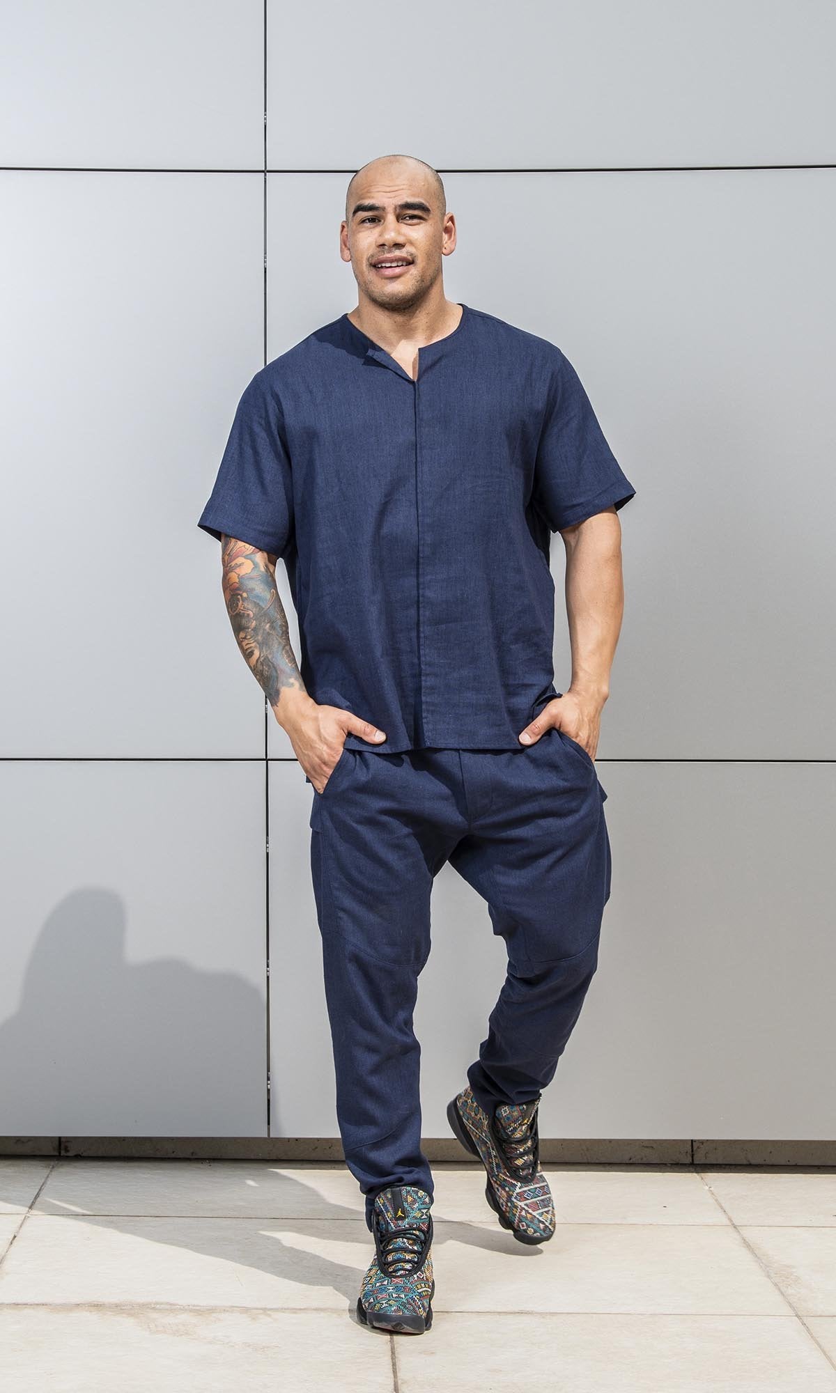 Straight Leg Linen Pants - AAKASHA
