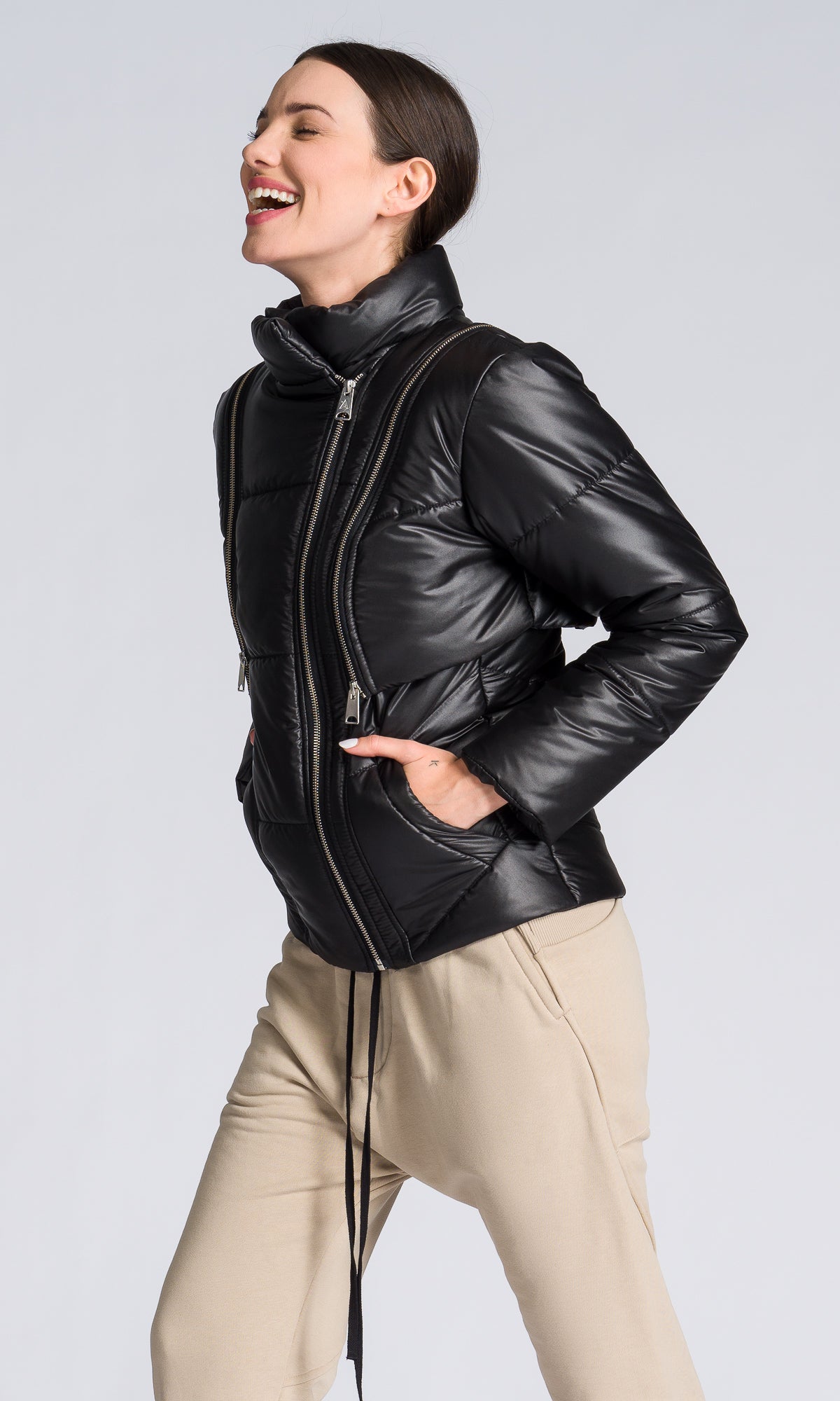 Quilted Jacket with Detachable Sleeves - AAKASHA