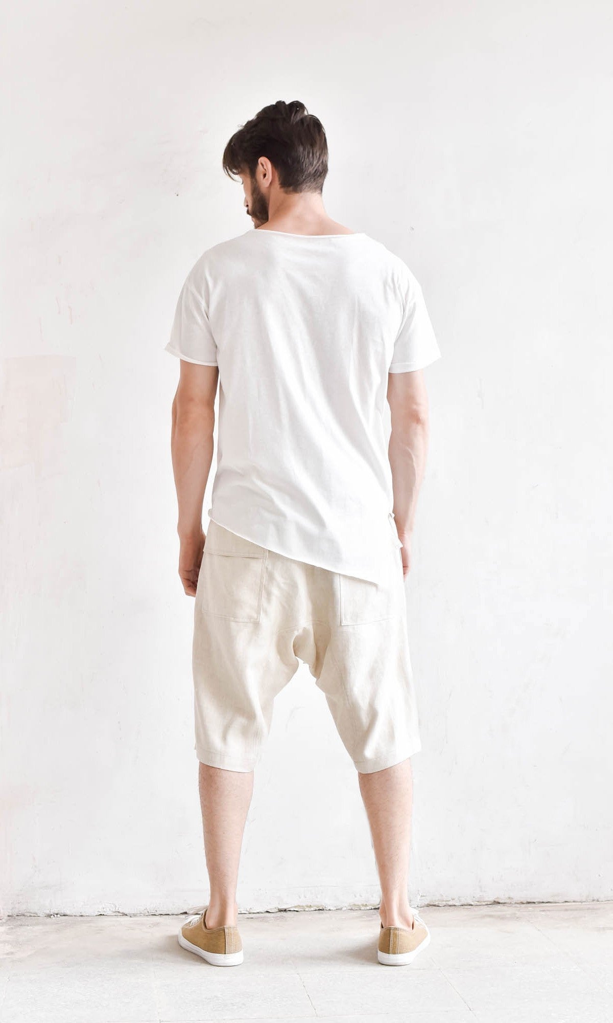 Casual Linen Harem Shorts - AAKASHA