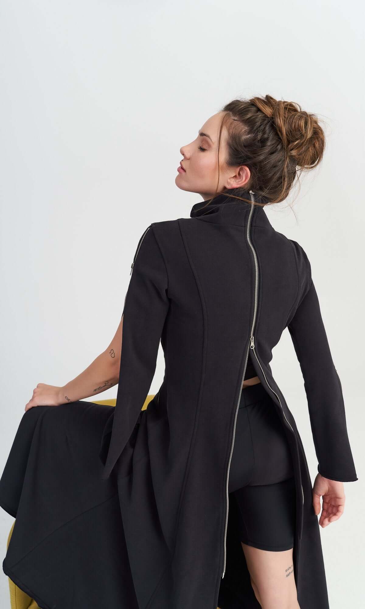 Blazer extra-long à zips multiples