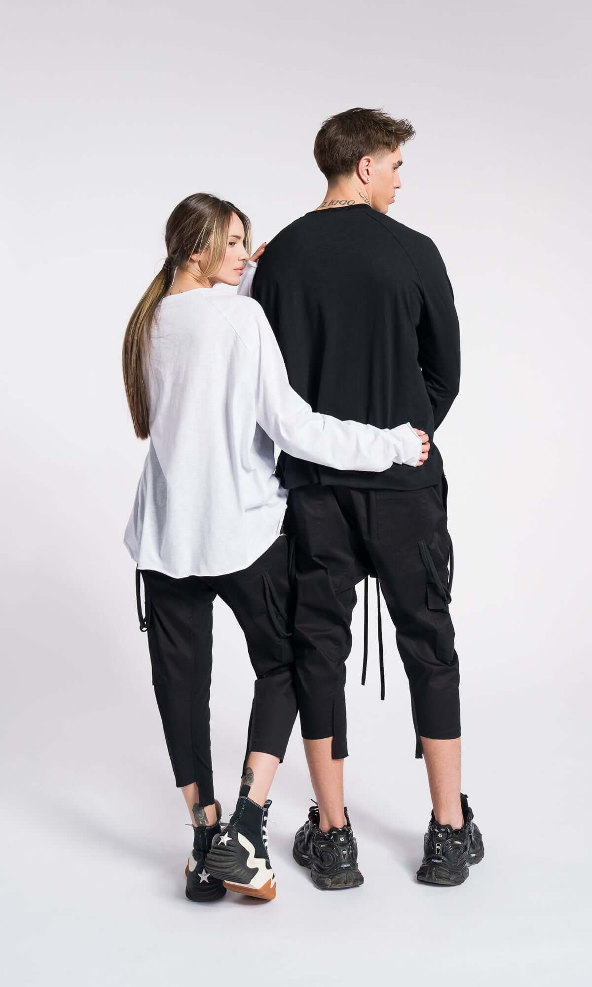 Ensemble de 3 blouses en coton, à manches courtes raccourcies, manches courtes classiques et manches raglan longues