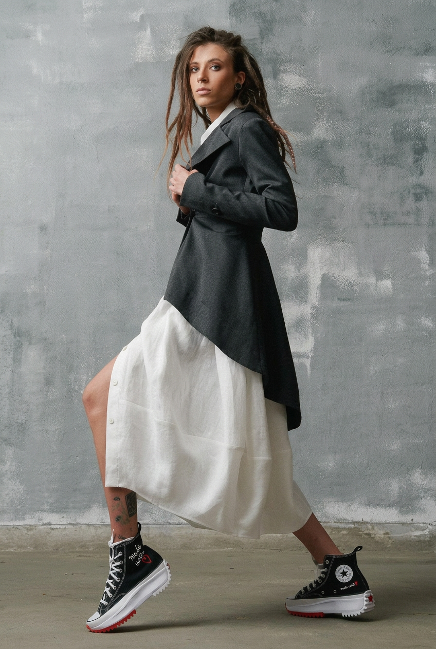 Asymmetrischer Blazer mit Knöpfen