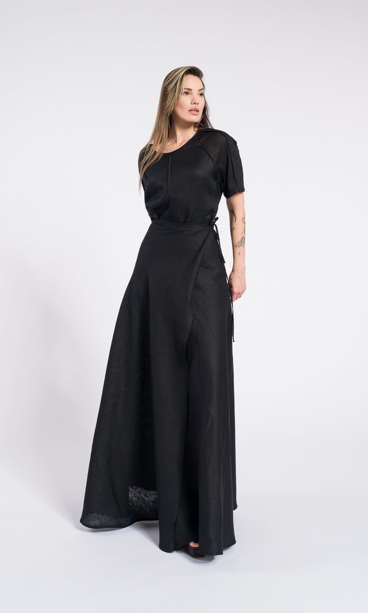 Linen Maxi Skirt, Plus Size Wrap Skirt, Summer Linen Skirt