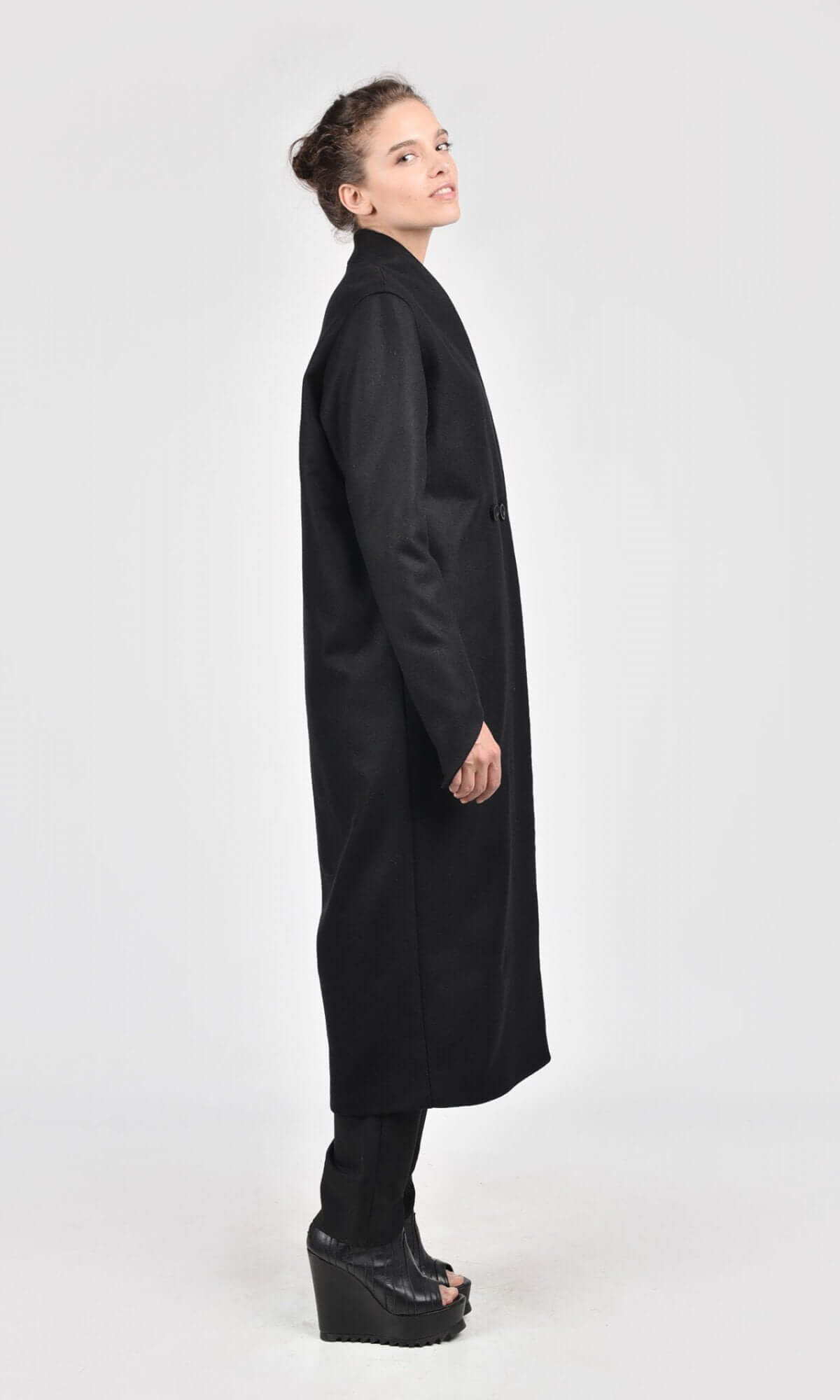 Manteau long asymétrique