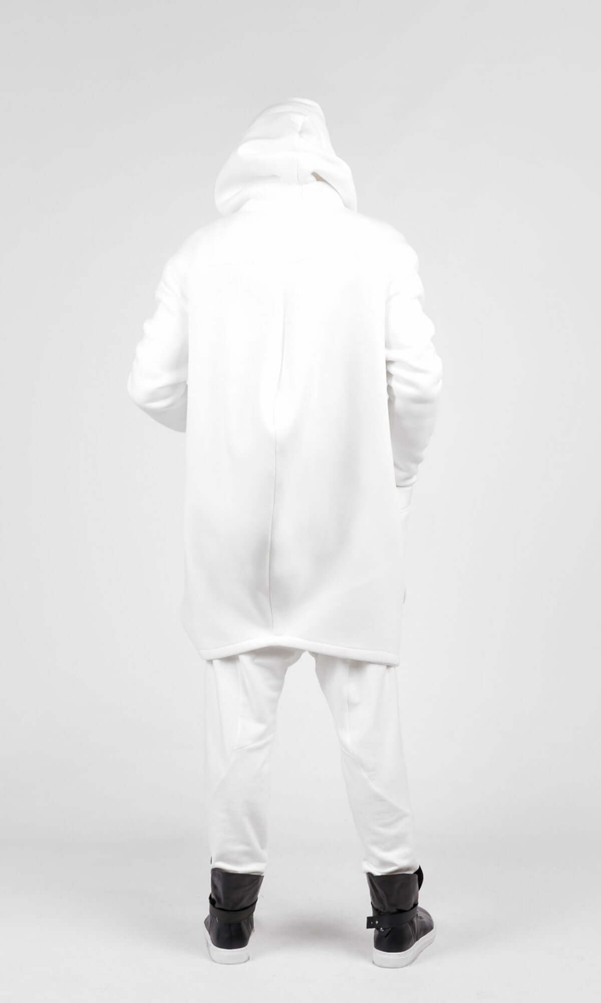 Hoodie en molleton de coton à fermeture asymétrique