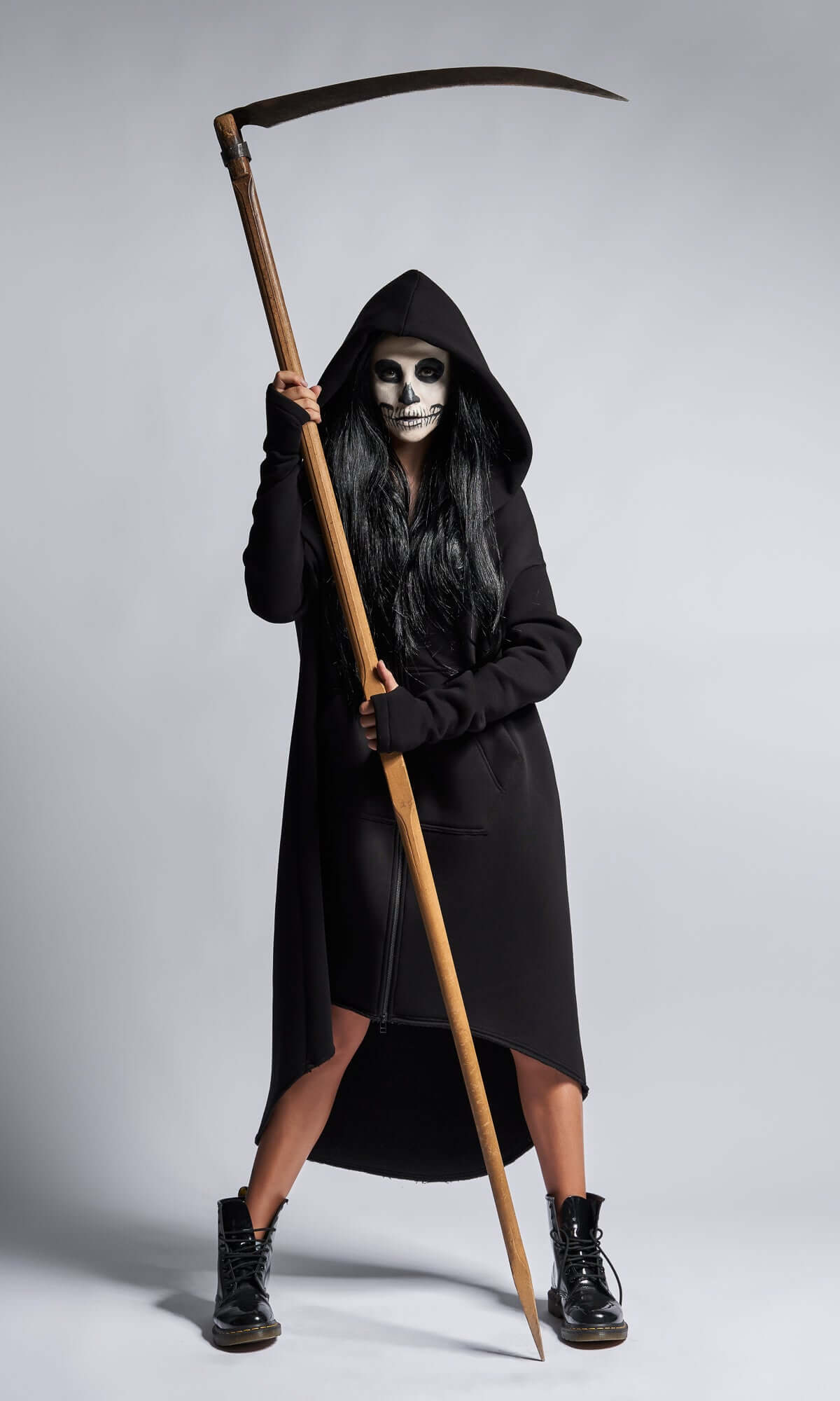 Extra langer Hoodie mit Reißverschluss