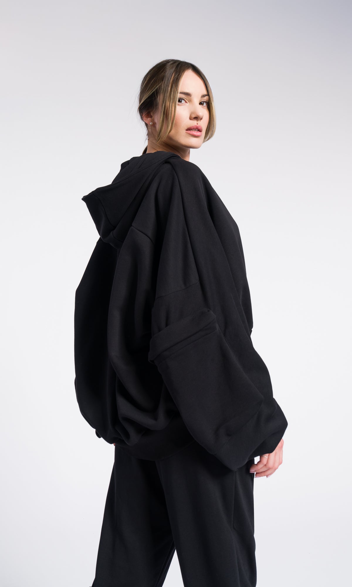 Long Zipper Fleece Hooded Sweatshirt / Maxi Hoodie with Thumb holes / Lined Extra Long Alternative Hoodie