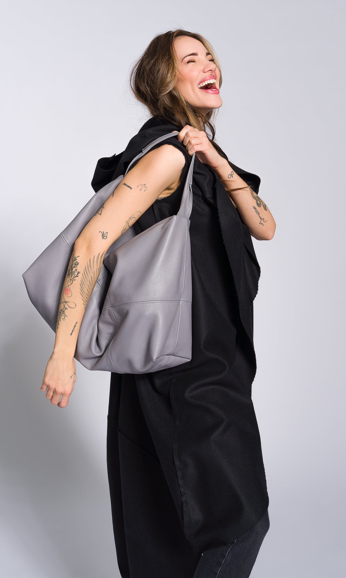 Leather Square Hobo Bag - AAKASHA