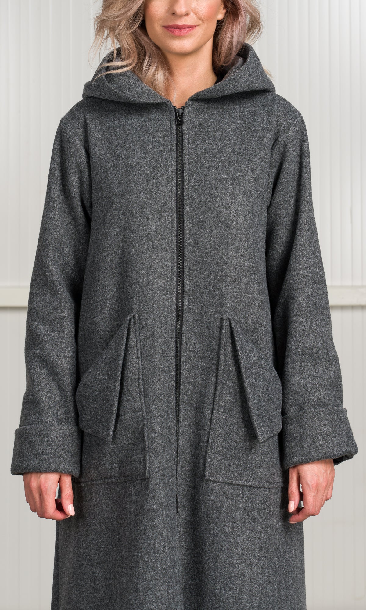 Long Coat with Folded Details
