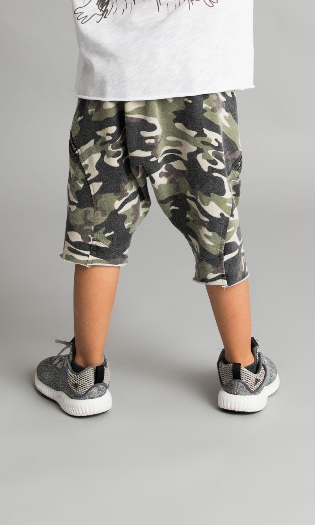 Drop Crotch Shorts with Zipper Pockets