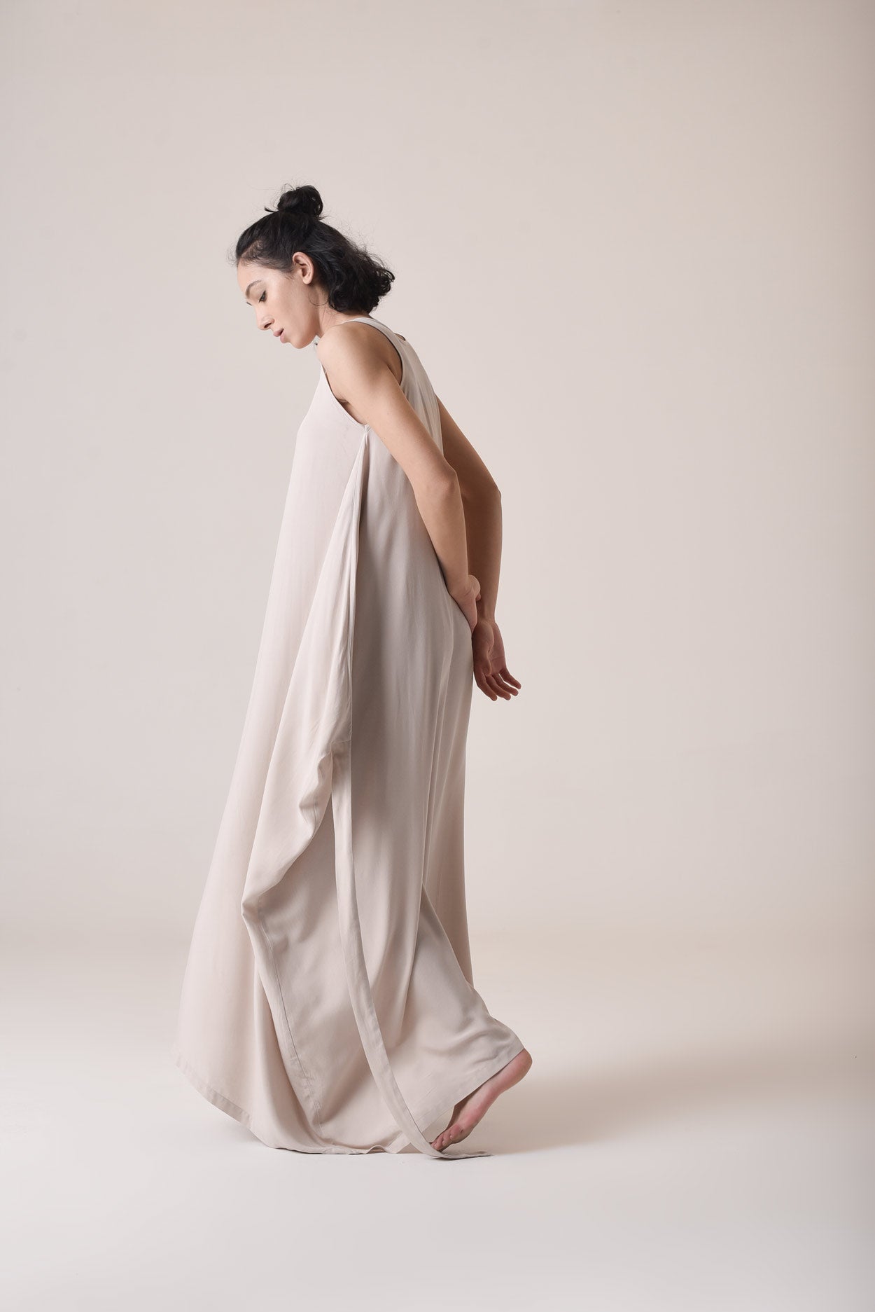 Summer Draped Maxi Dress with Adjustable Belt