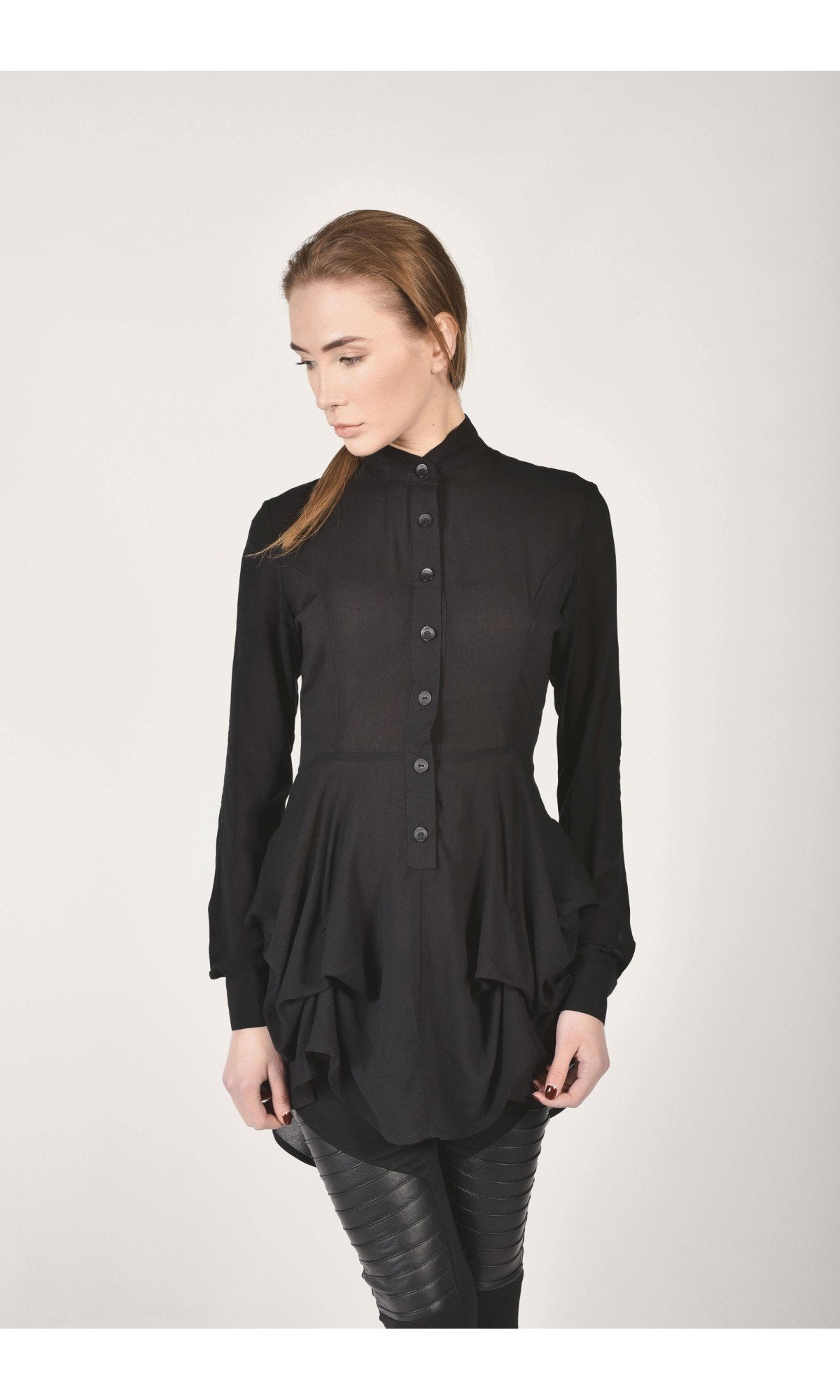 Fitted Peplum Shirt - AAKASHA