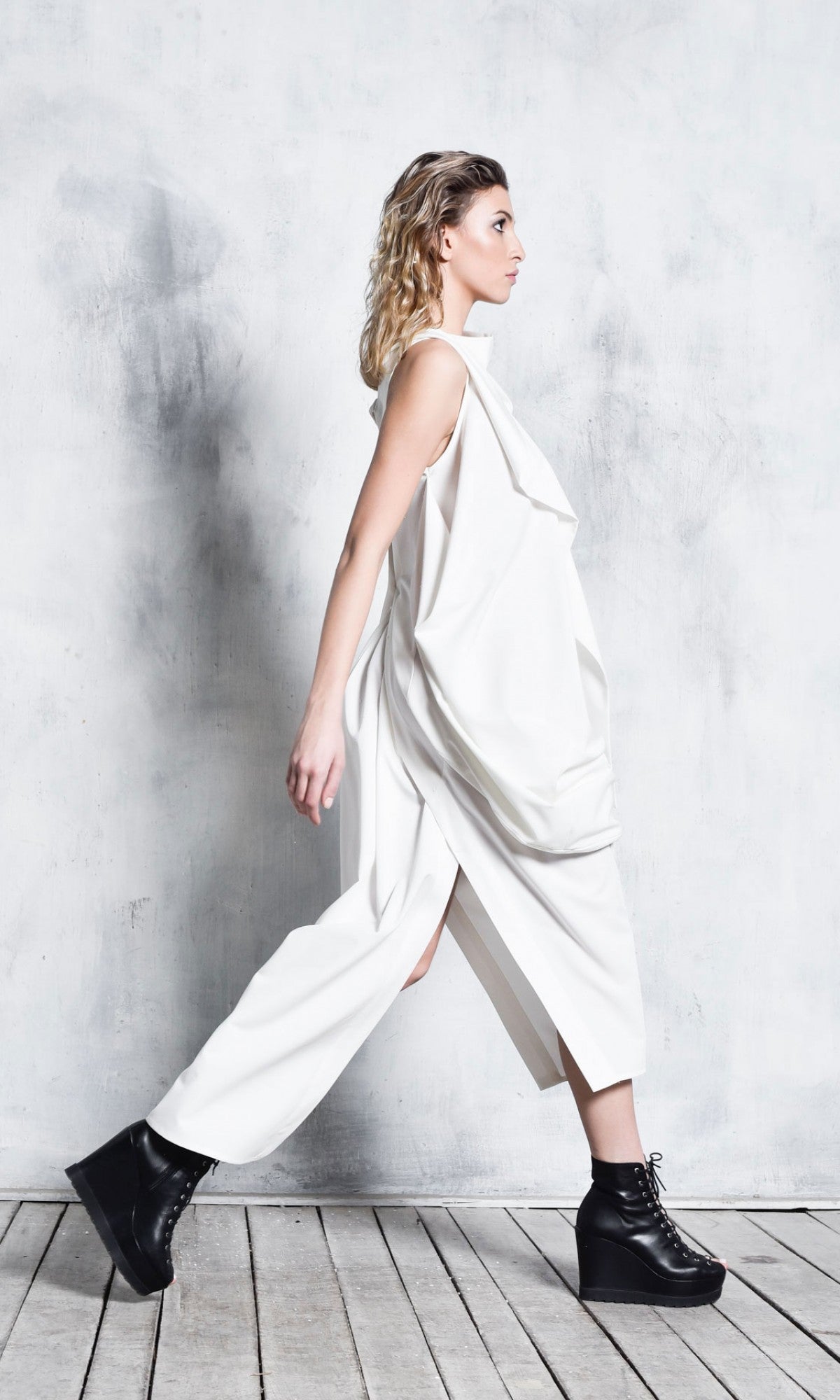 Asymmetric Sleeveless Dress - AAKASHA