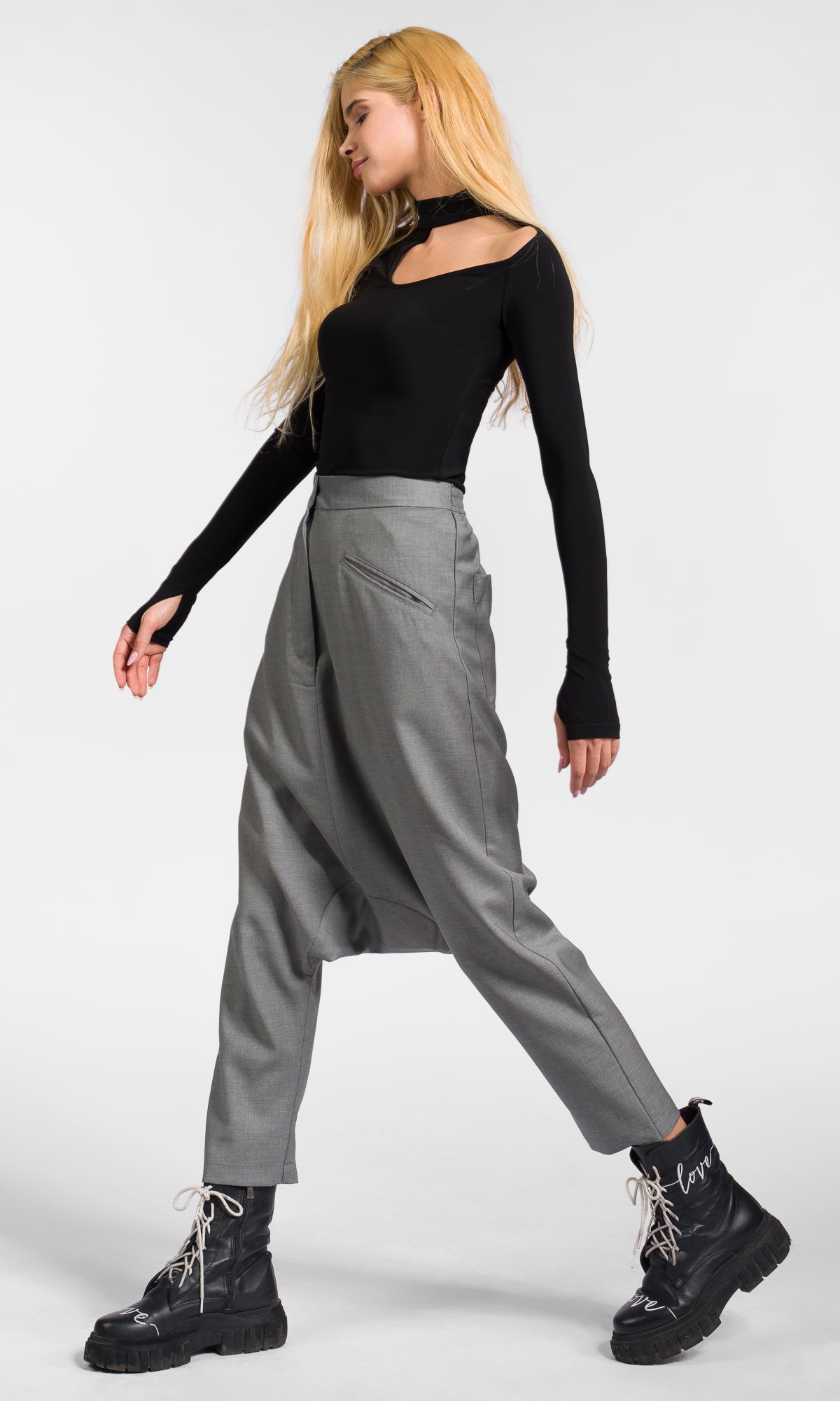 Mock Neck Cut-Out Top