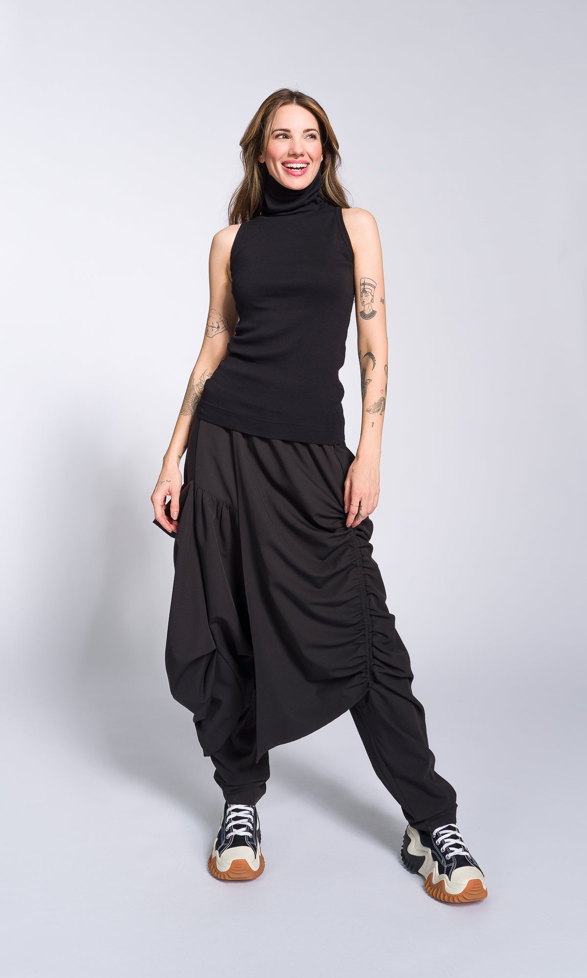 Draped Drop Crotch Pants - AAKASHA