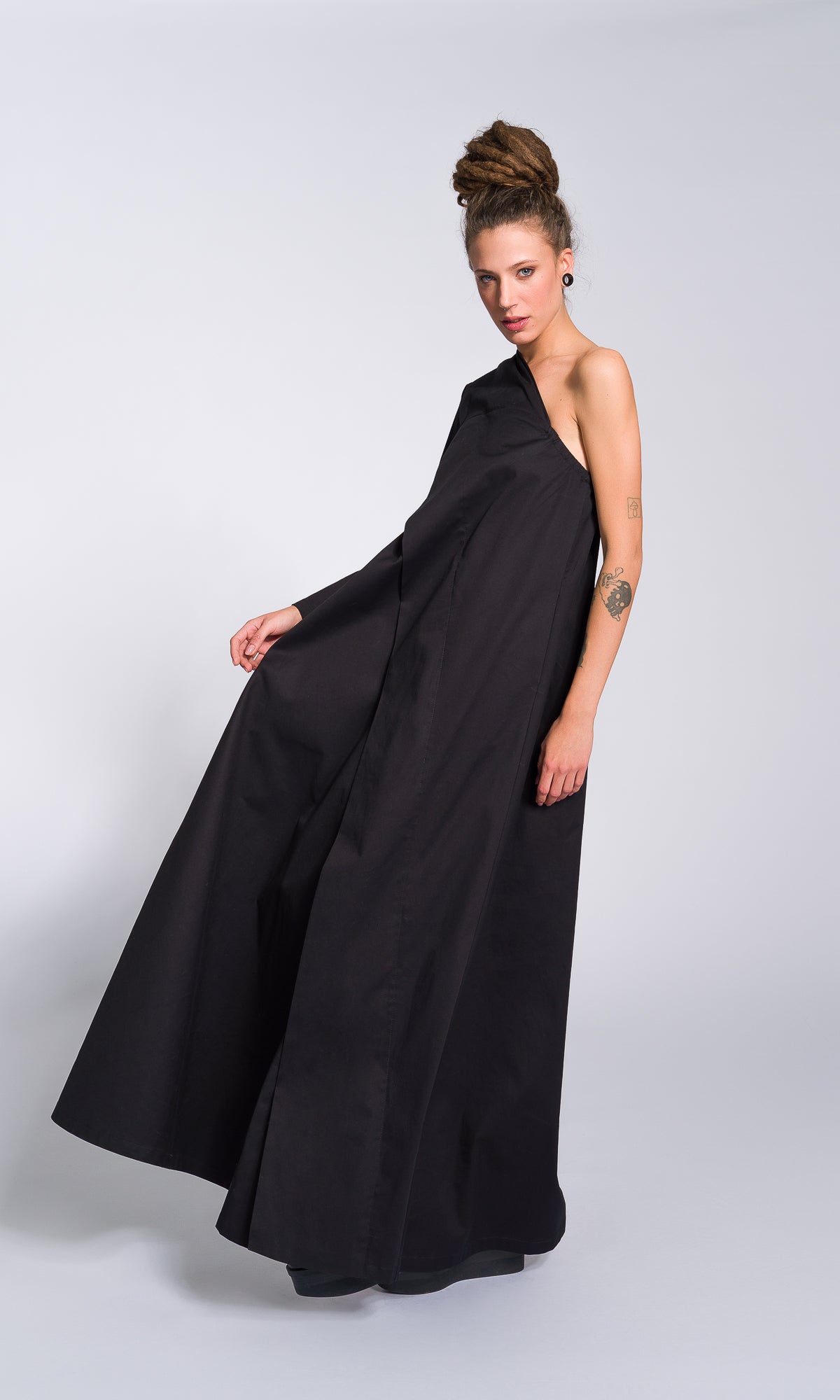 One Shoulder Maxi Dress with Belt - AAKASHA