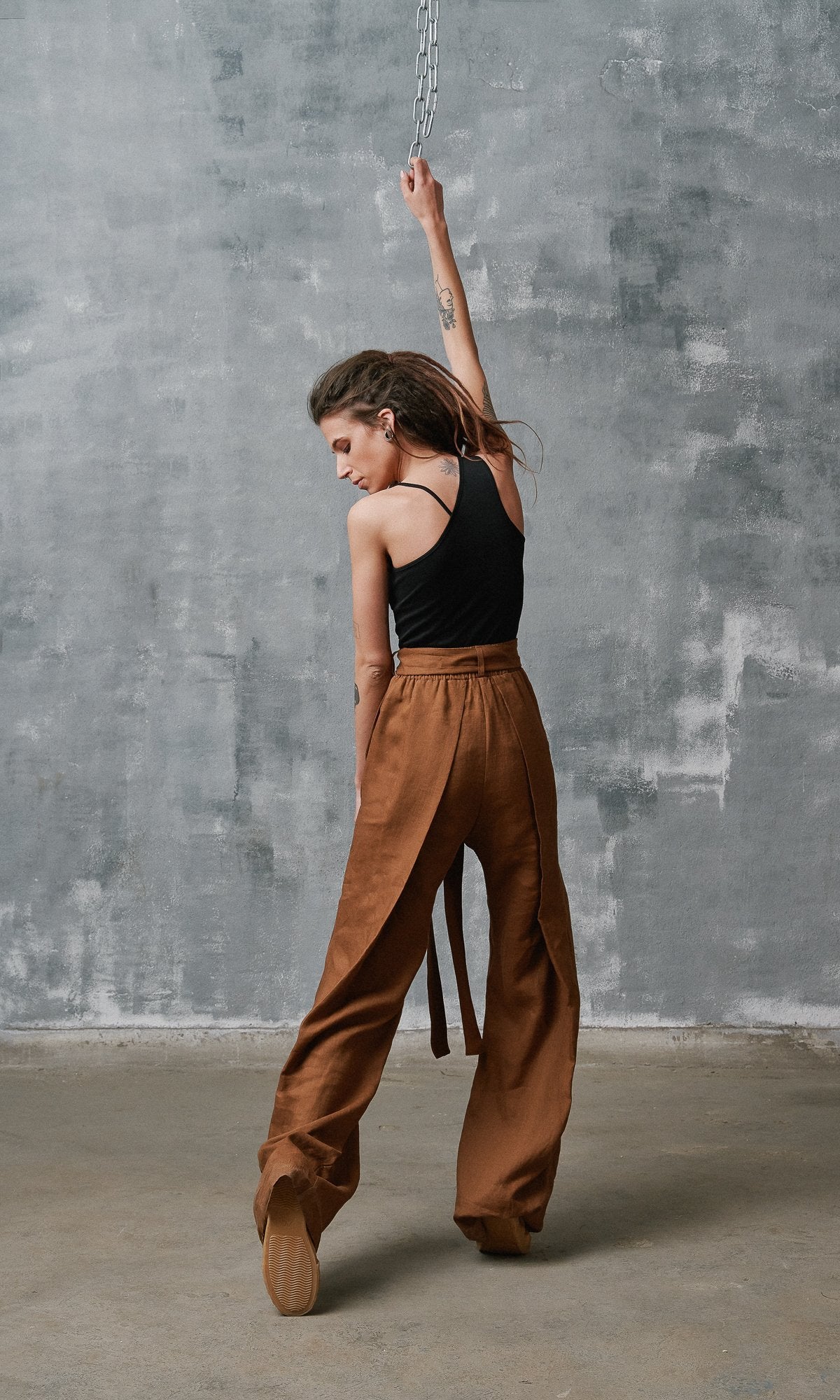 Wide Leg Linen Pants - AAKASHA