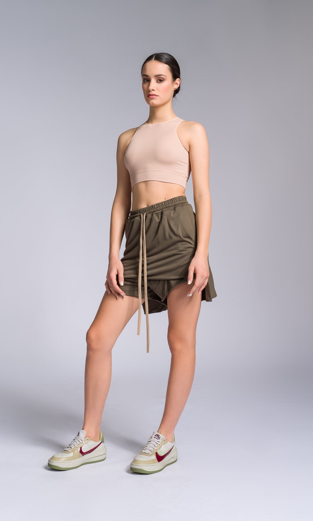 Shorts with Skirt Overlay - AAKASHA