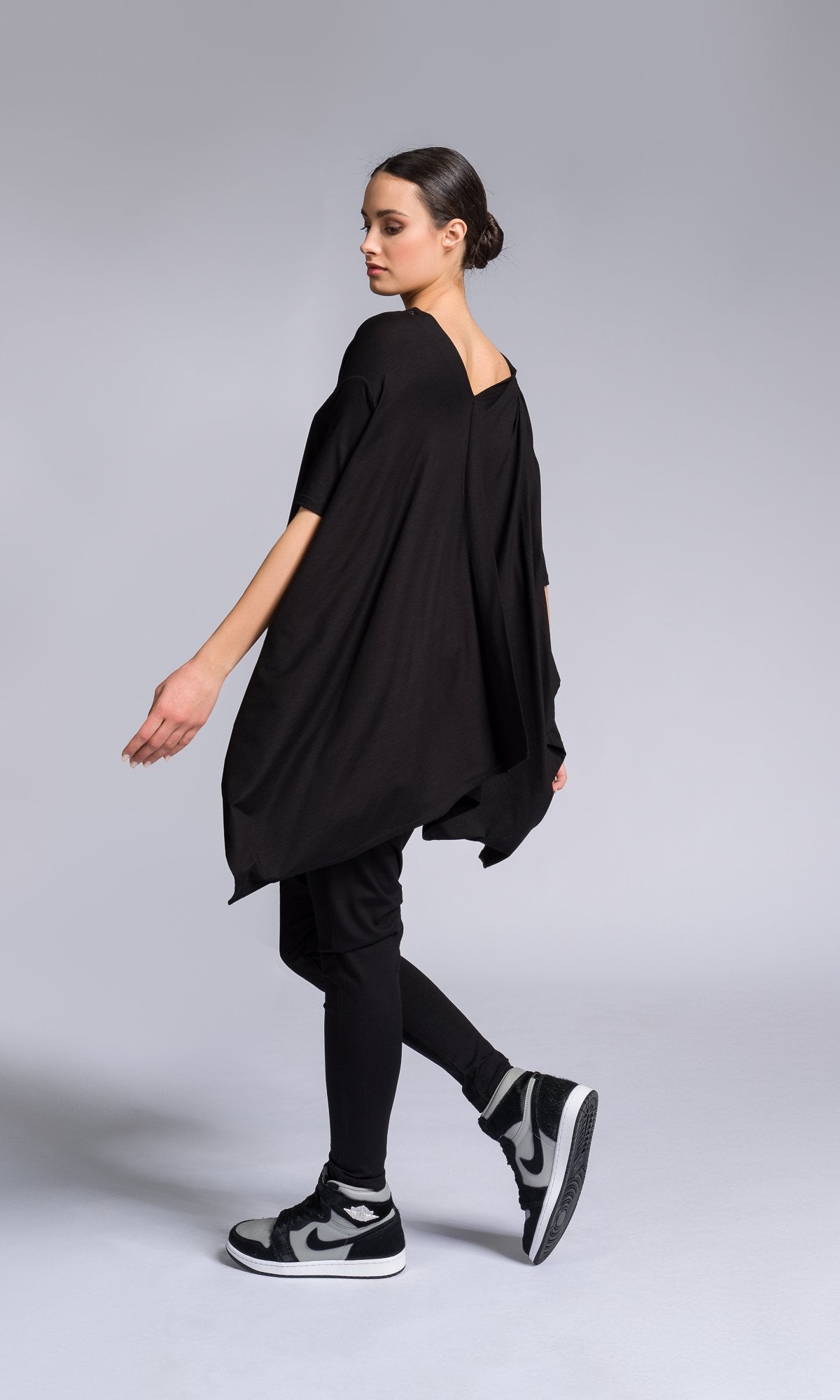 Open Back Blouse with Asymmetric Closure